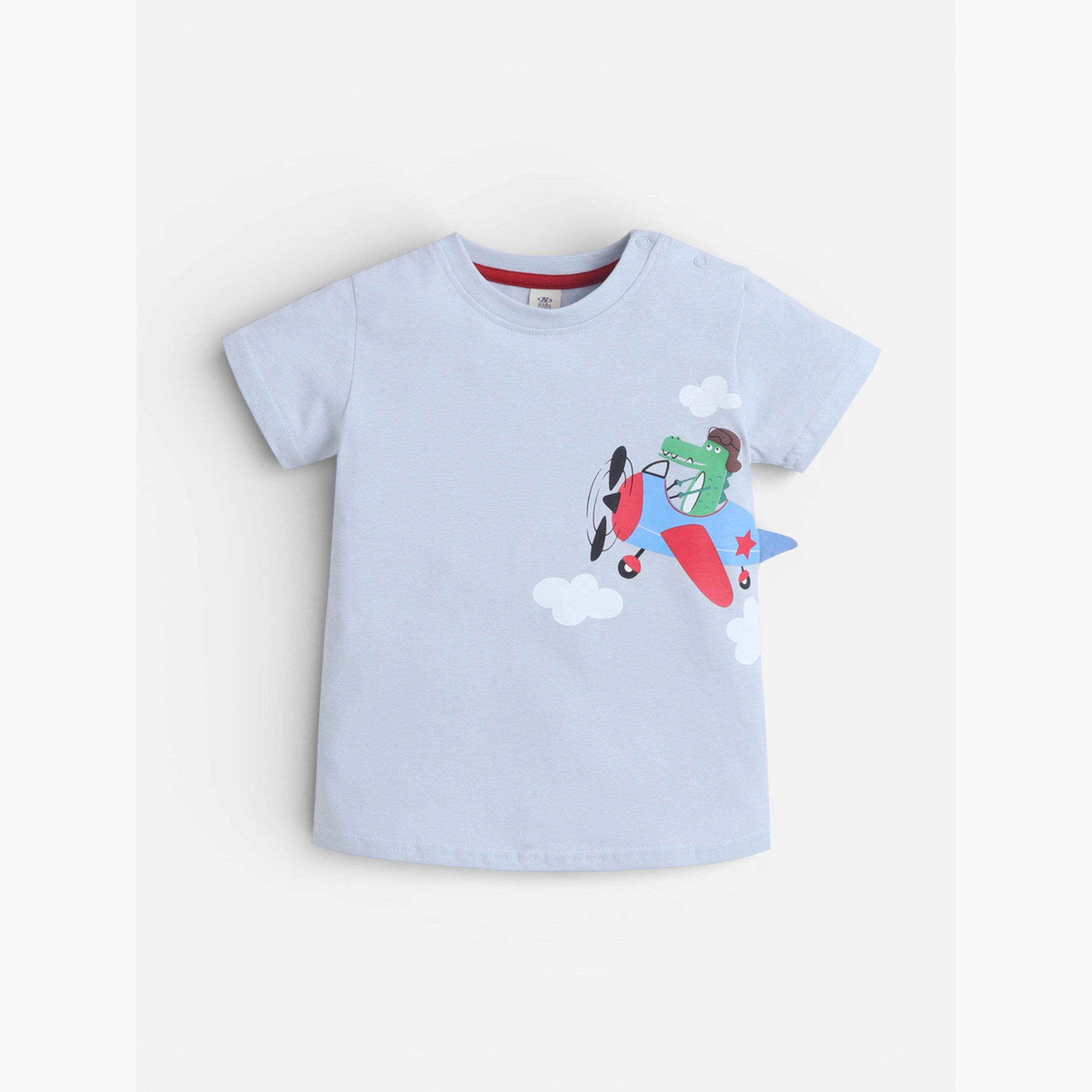 مجموعة من شورت وتيشيرت بطبعة طائرة جرافيك للأولاد الرضع-boys-clothing-setsandcoords-image-3