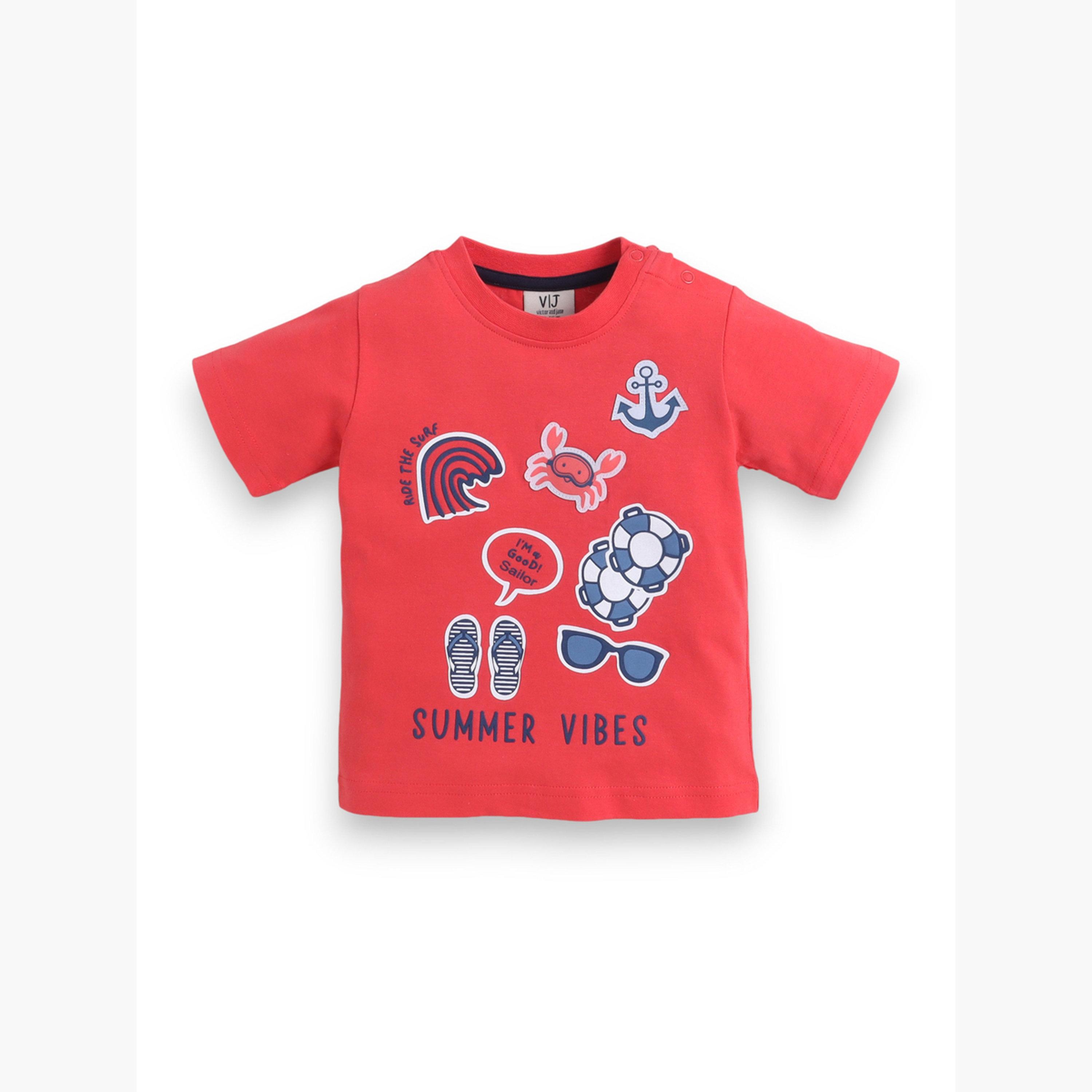 Victor and Jane X Styli Baby Boys Printed Round Neck T-Shirt and Shorts Set-boys-clothing-setsandcoords-image-5
