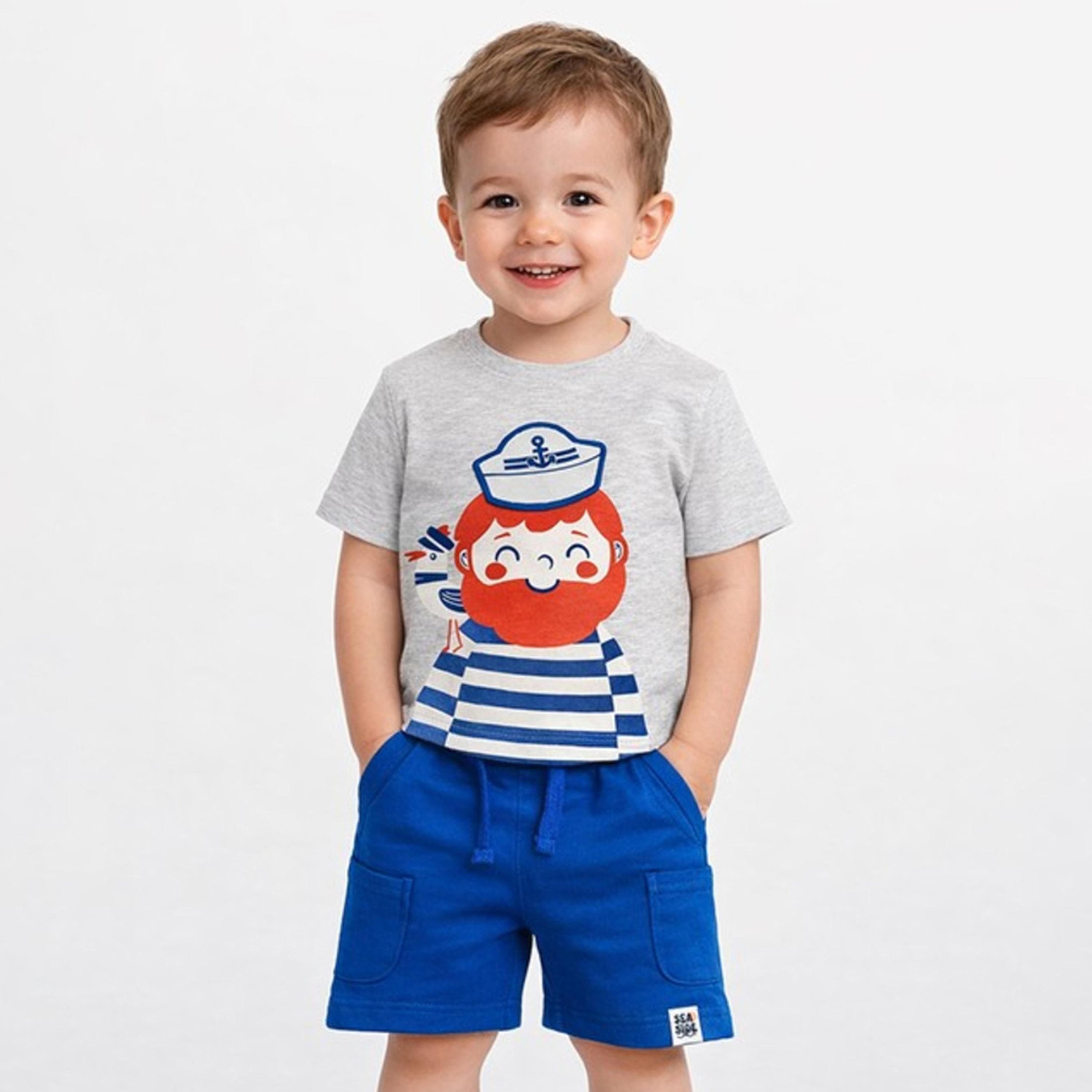 Victor and Jane X Styli Baby Boys Sailor Print T-Shirt and Shorts Set-boys-clothing-setsandcoords-image-1