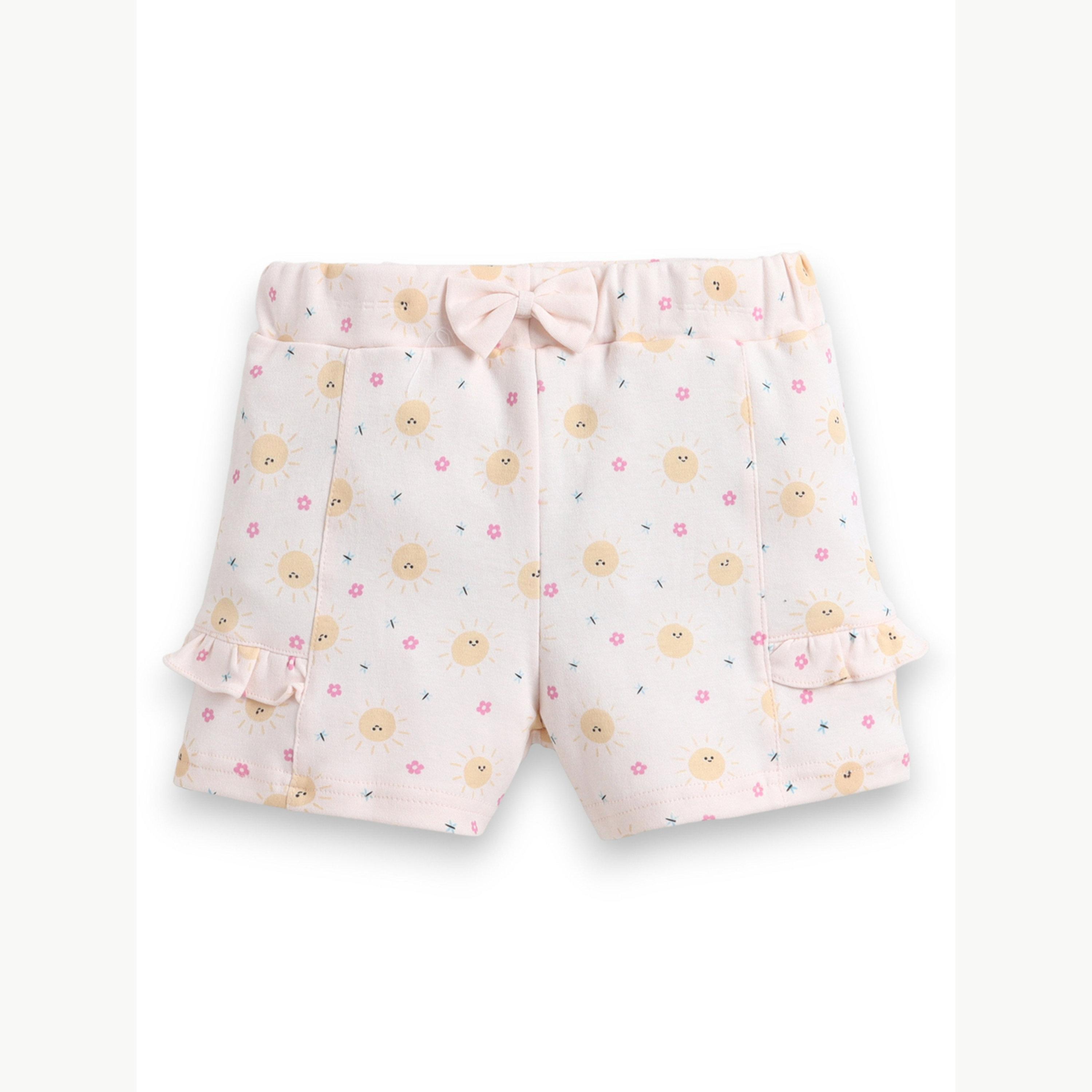 مجموعة من شورت بكشكش وتيشيرت بطبعة أشعة الشمس للبنات الرضع-girls-clothing-setsandcoords-image-5