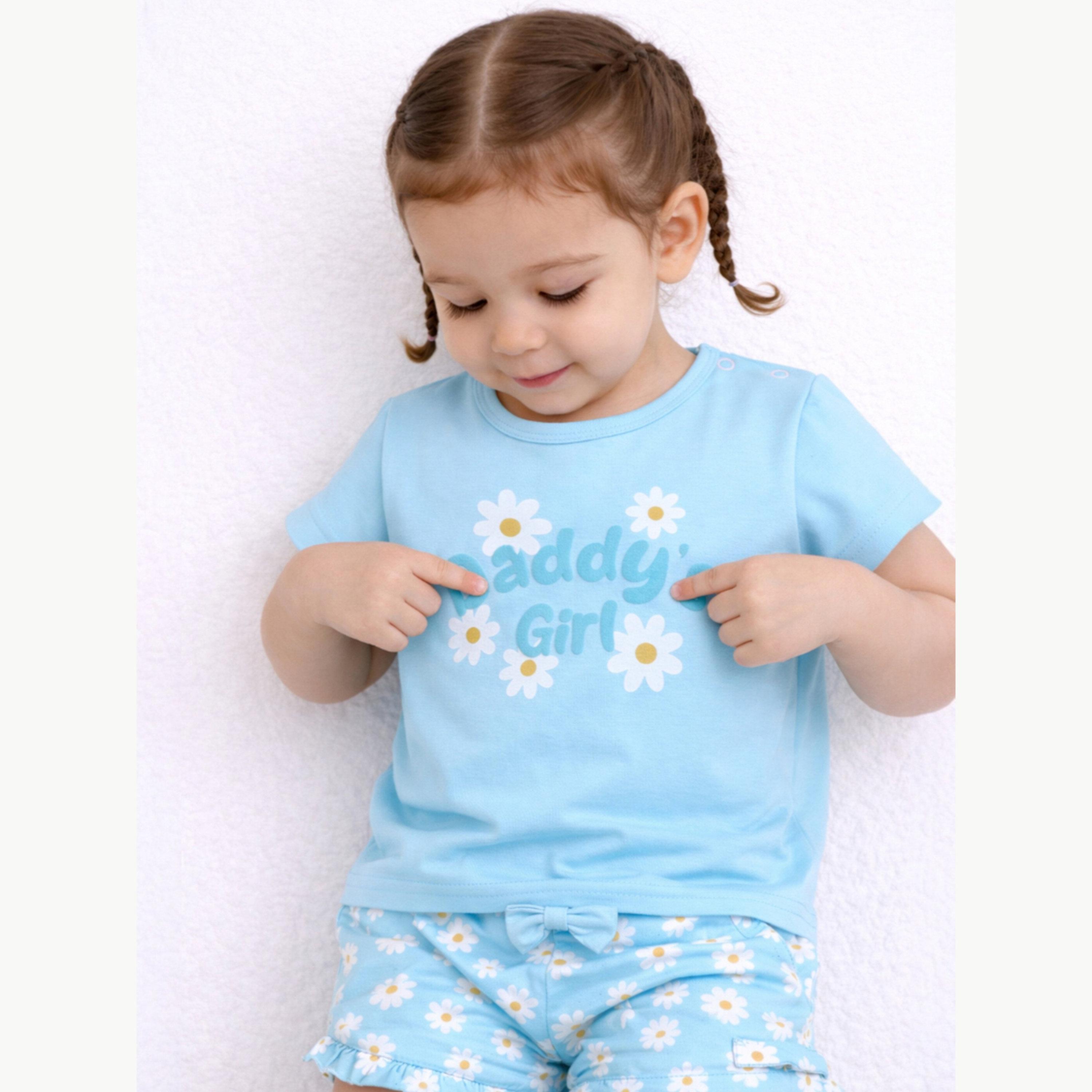 مجموعة من شورت بكشكش وتيشيرت مطبوع للبنات الرضع-girls-clothing-setsandcoords-image-6