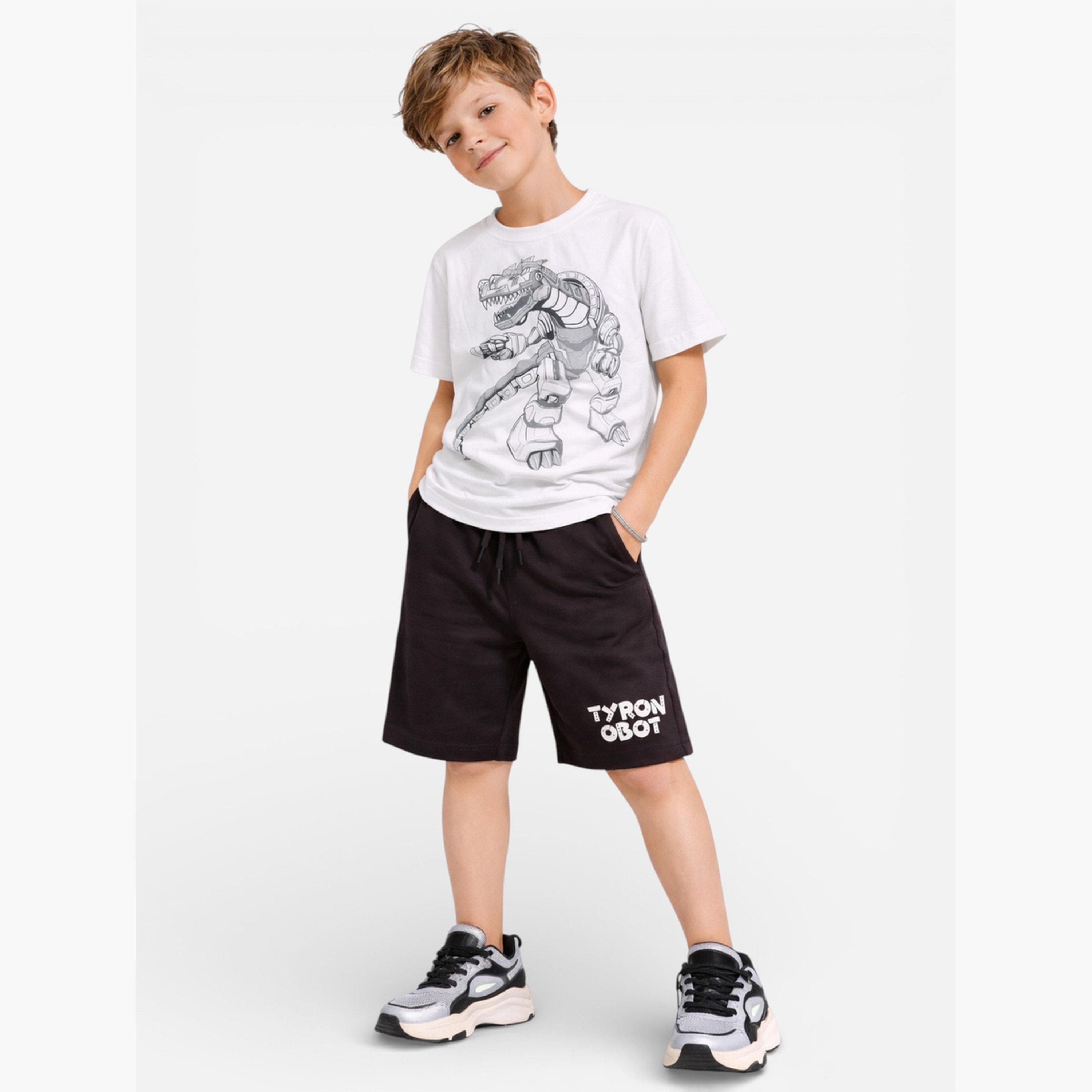 مجموعة من شورت وتيشيرت بطبعة جرافيك-boys-clothing-setsandcoords-image-2