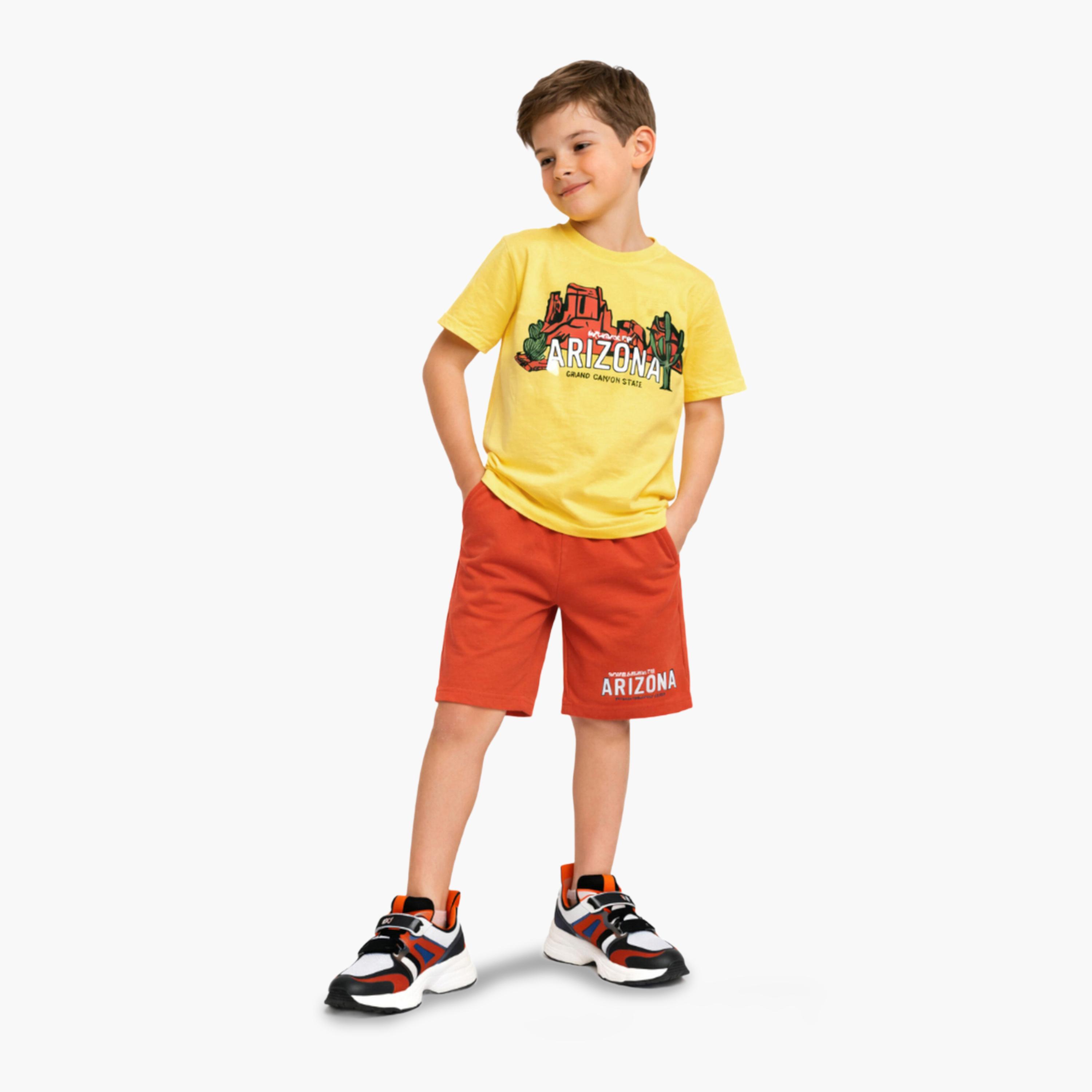 Victor and Jane X Styli Boys Arizona Graphic T-Shirt and Shorts Set-boys-clothing-setsandcoords-image-2