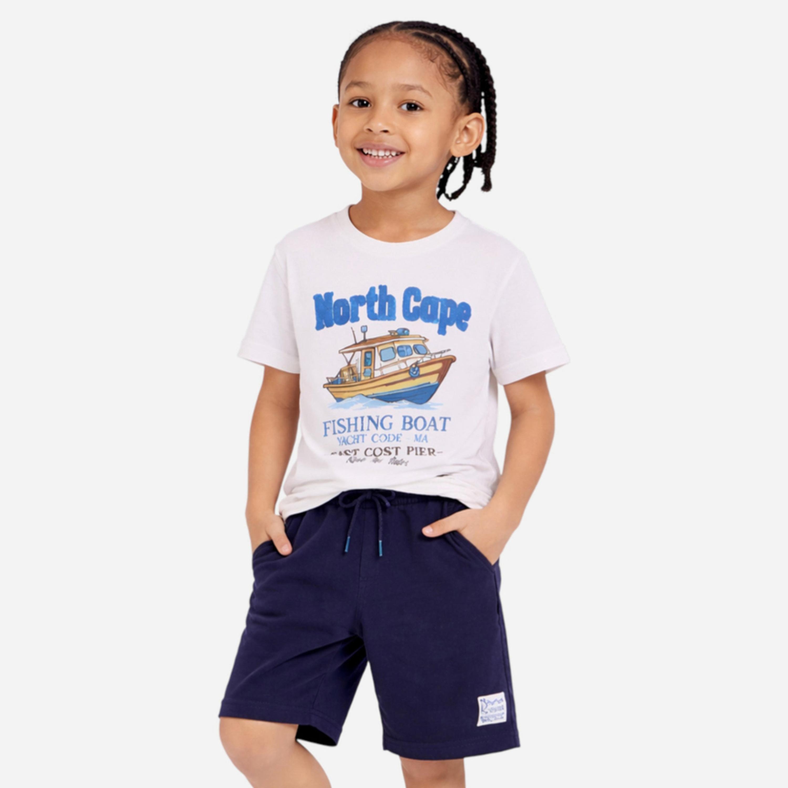 مجموعة من شورت وتيشيرت بطبعة جرافيك-boys-clothing-setsandcoords-image-1