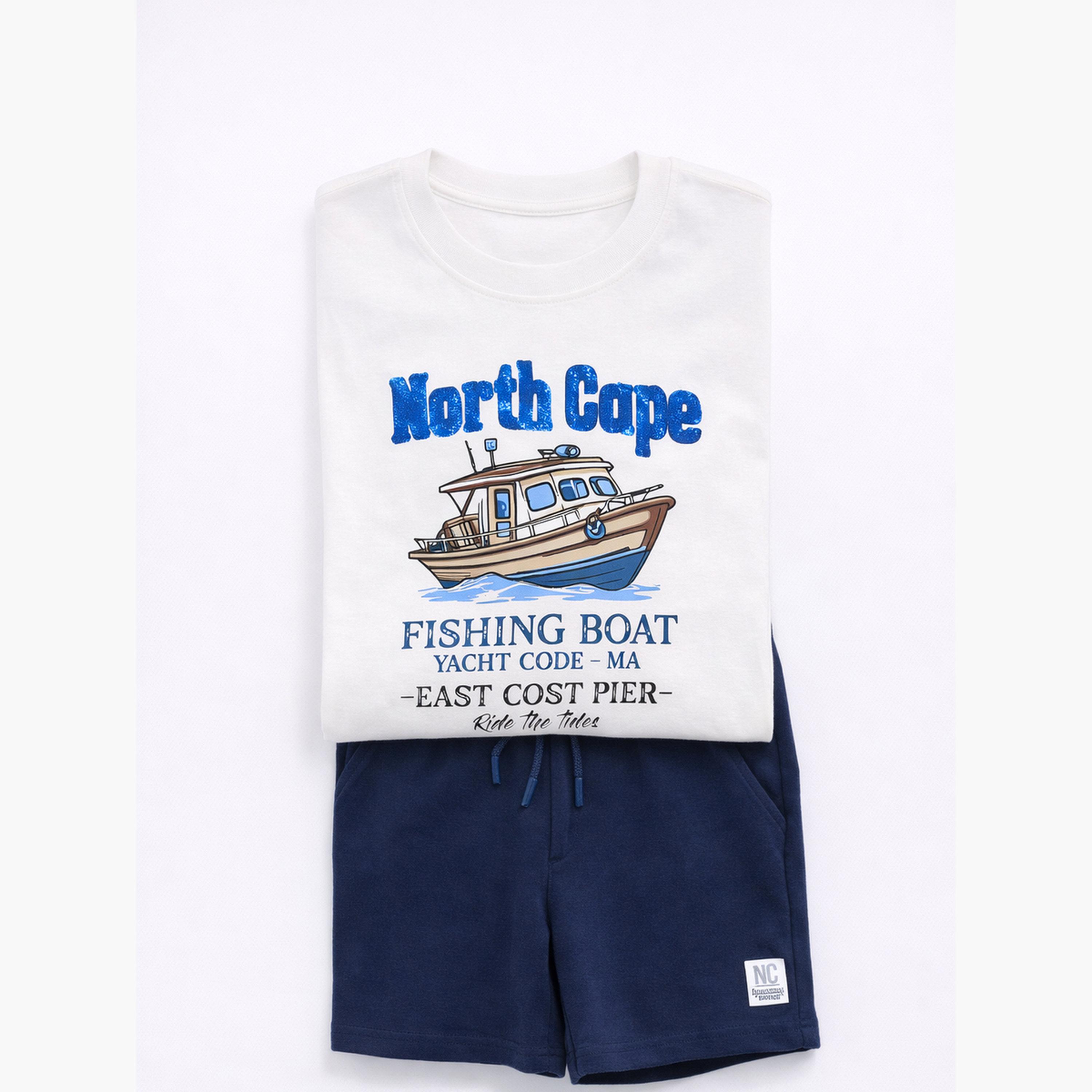 مجموعة من شورت وتيشيرت بطبعة جرافيك-boys-clothing-setsandcoords-image-4