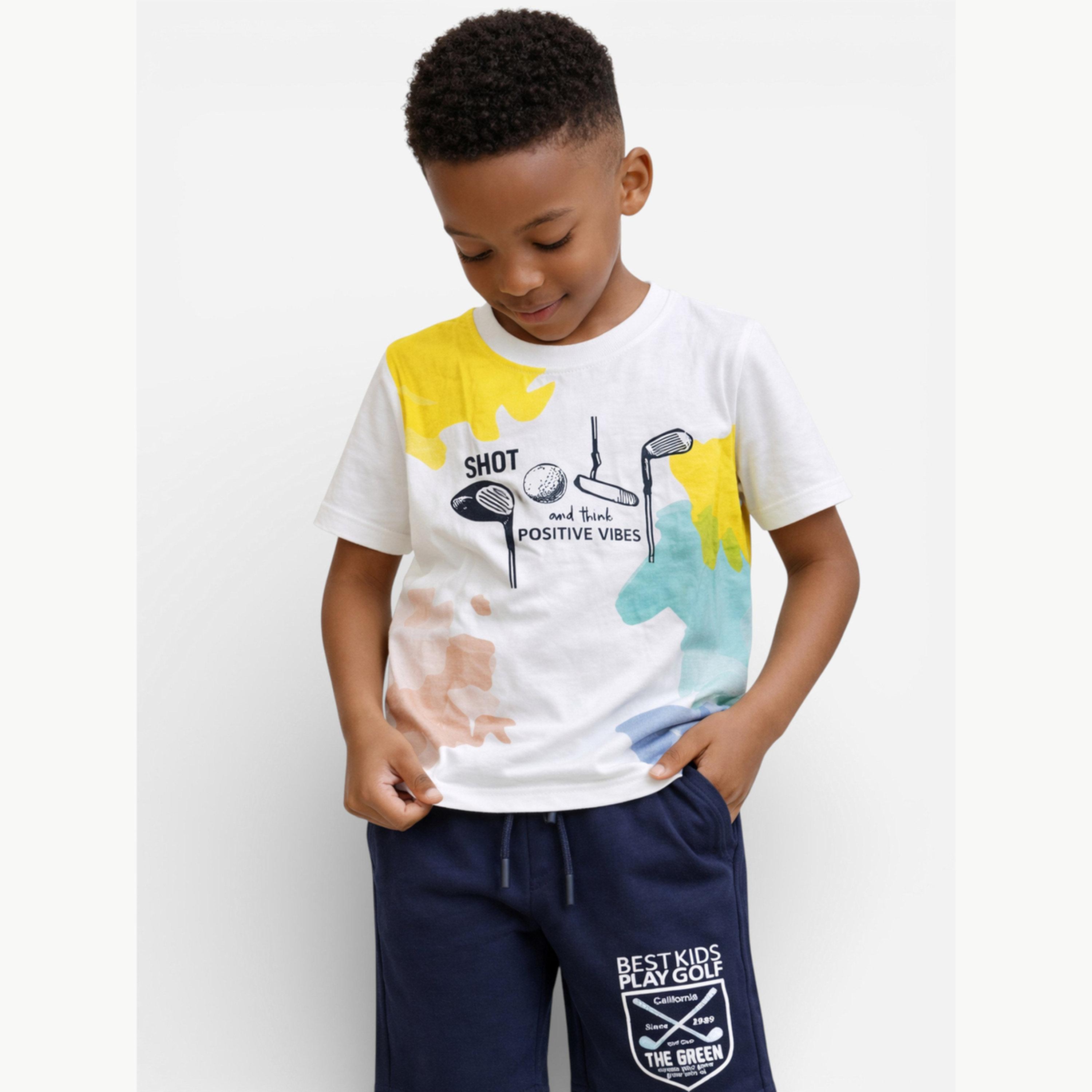 مجموعة من شورت وتيشيرت قطن مطبوع للأولاد-boys-clothing-setsandcoords-image-4