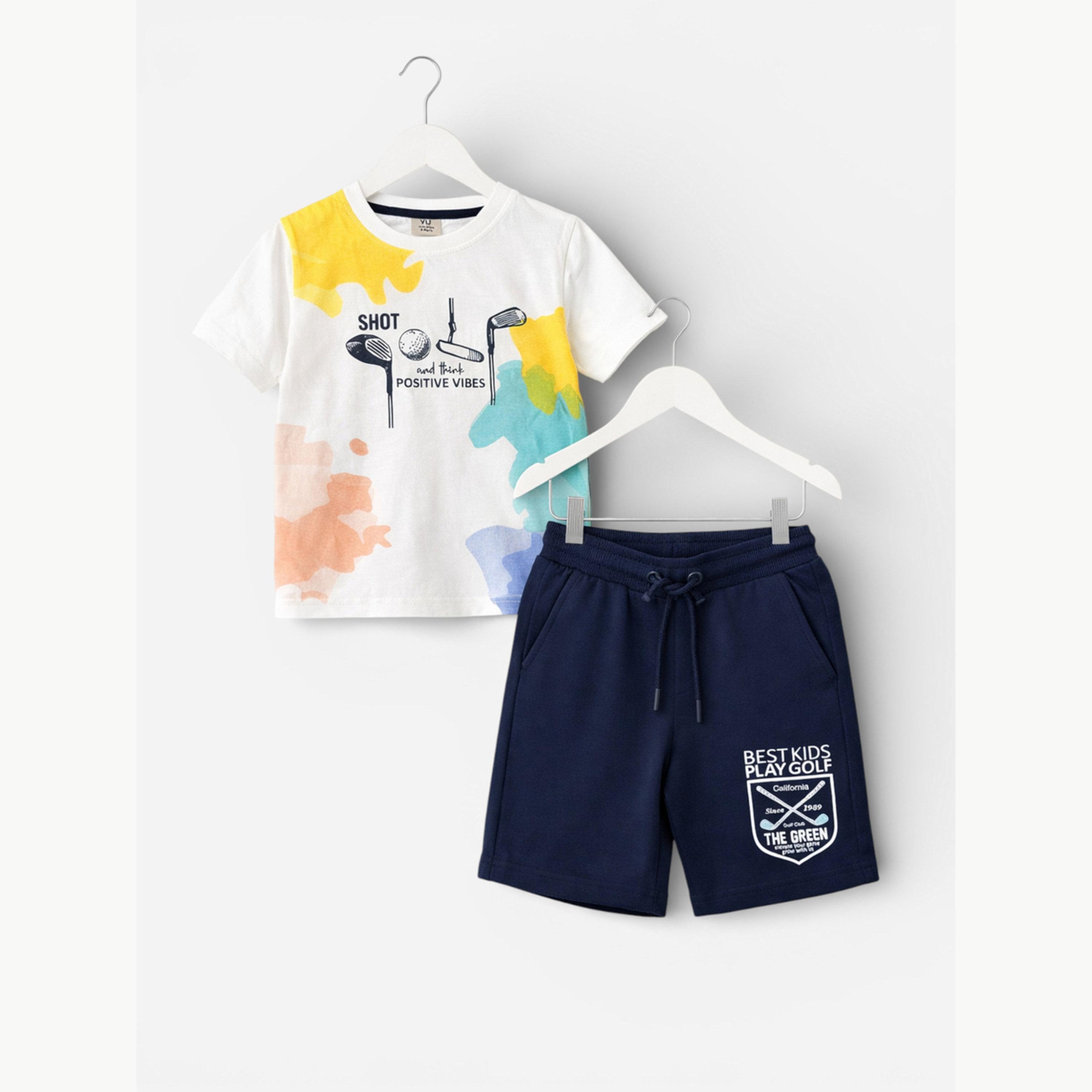 مجموعة من شورت وتيشيرت قطن مطبوع للأولاد-boys-clothing-setsandcoords-image-7