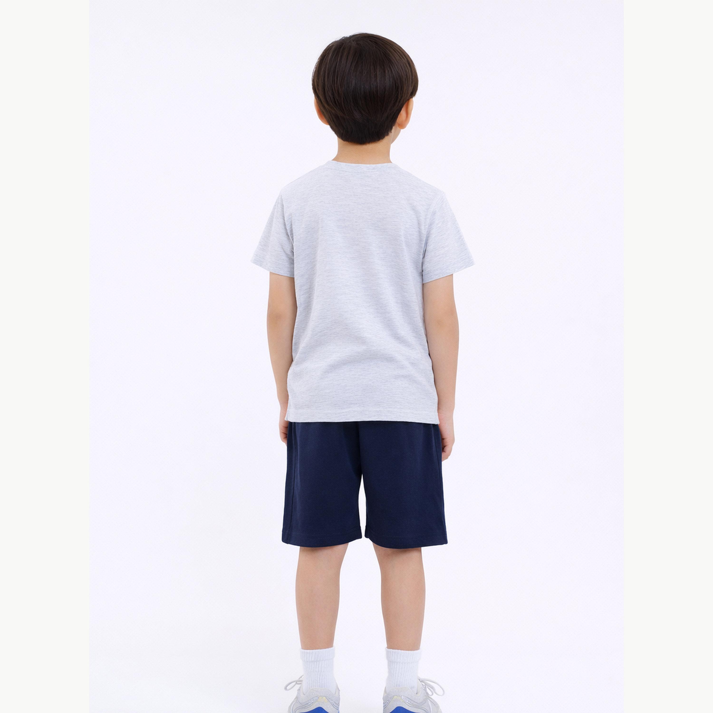 مجموعة من شورت وتيشيرت بطبعة ديناصور راكب أمواج للأولاد-boys-clothing-setsandcoords-image-4