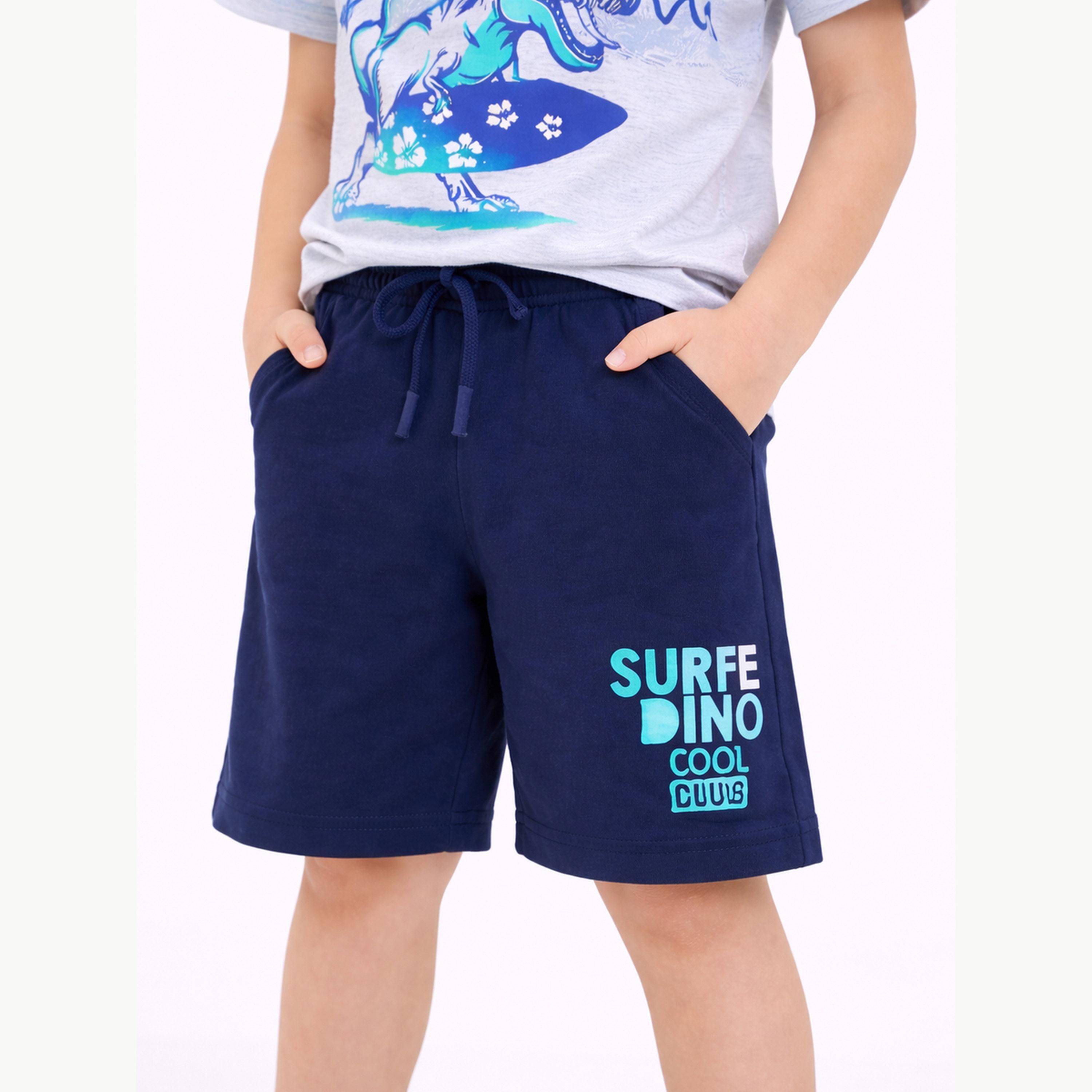 مجموعة من شورت وتيشيرت بطبعة ديناصور راكب أمواج للأولاد-boys-clothing-setsandcoords-image-6