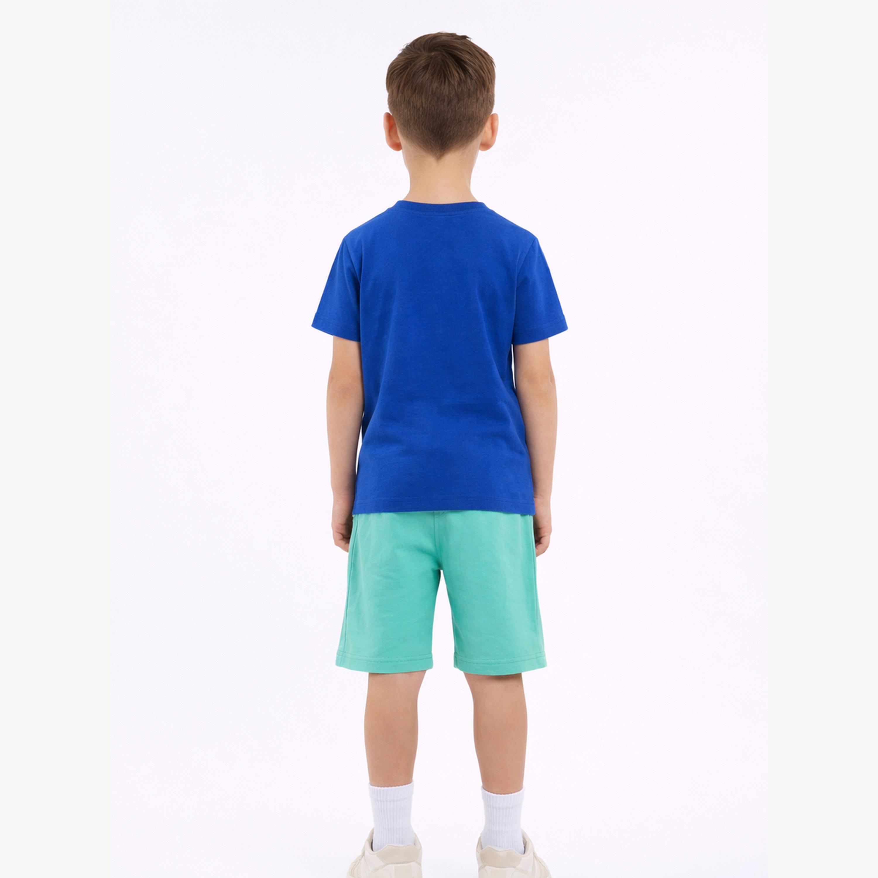 مجموعة من شورت وتيشيرت بطبعة جرافيك تمساح للأولاد-boys-clothing-setsandcoords-image-4