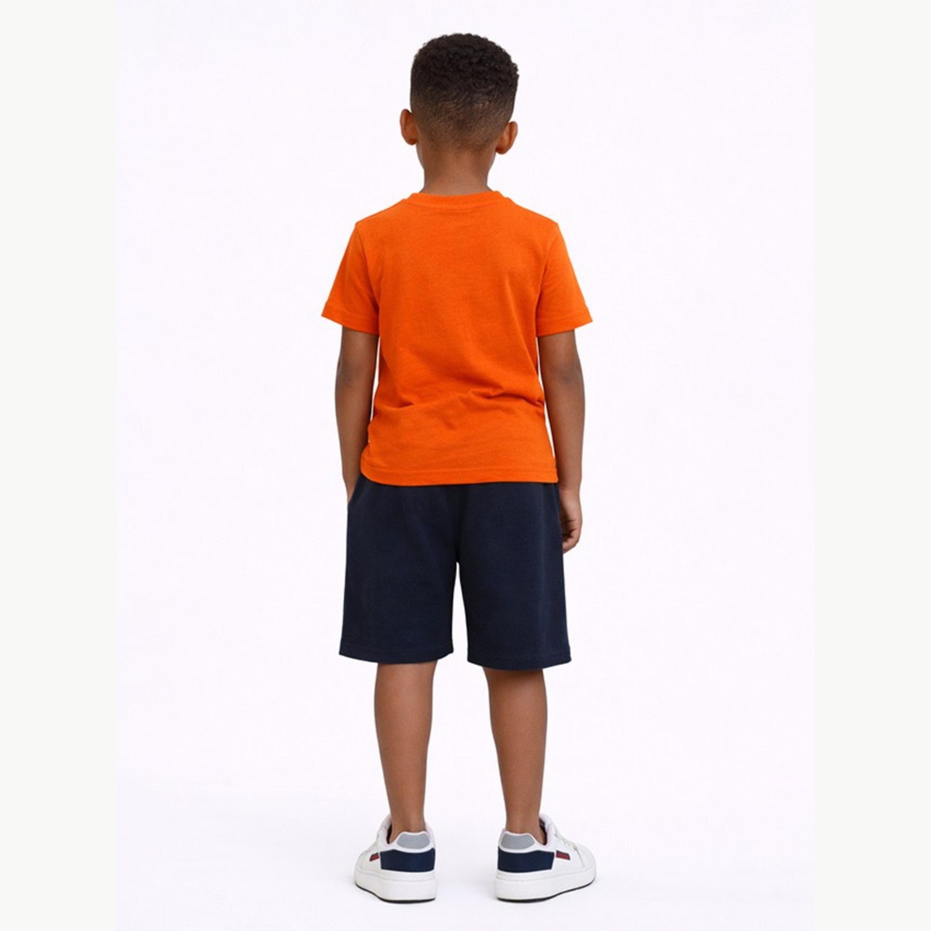 مجموعة من شورت وتيشيرت قطن بطبعة جرافيك للأولاد-boys-clothing-setsandcoords-image-3