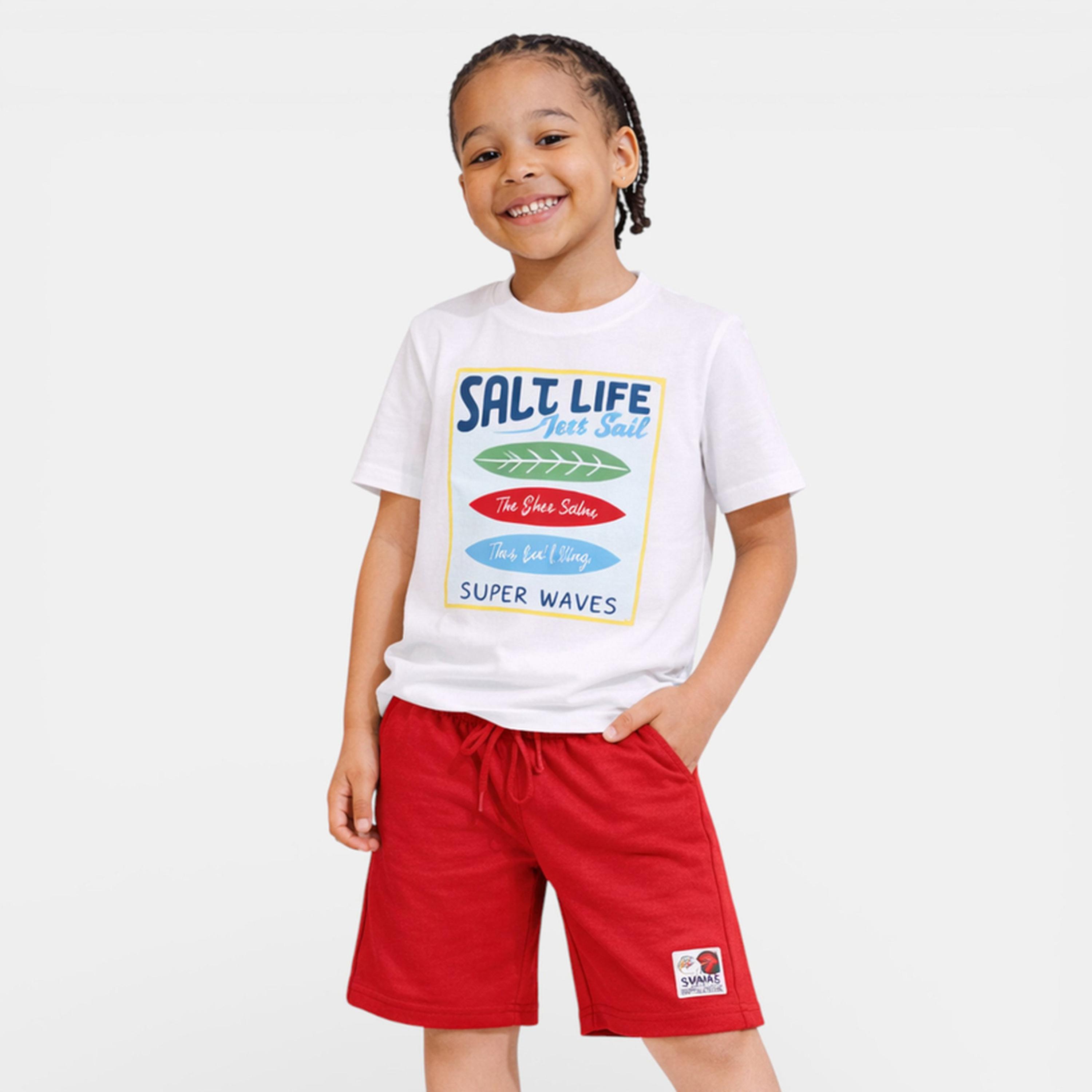 مجموعة من شورت وتيشيرت بطبعة جرافيك-boys-clothing-setsandcoords-image-1