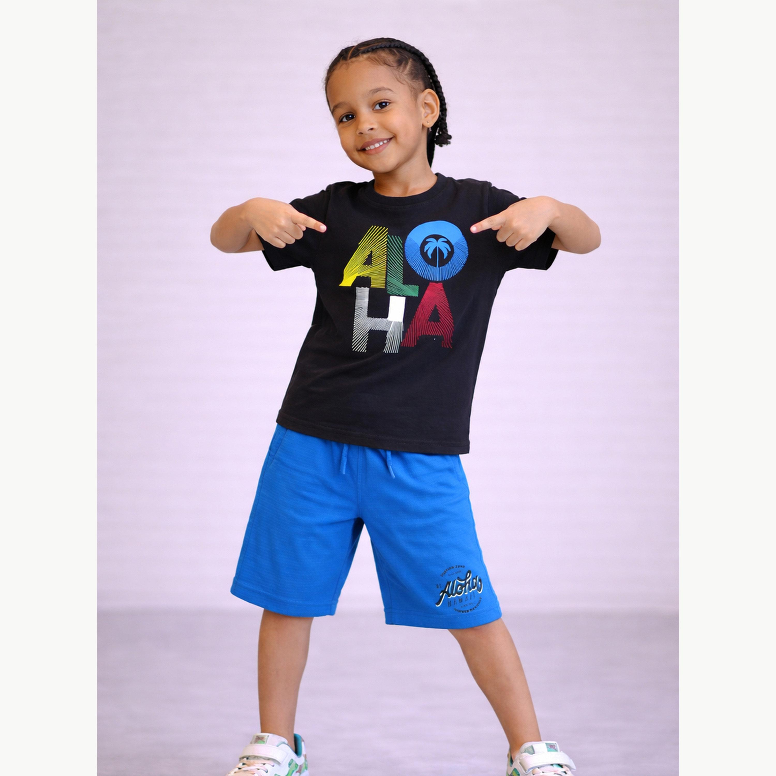 Victor and Jane X Styli Boys Cotton Graphic T-Shirt and Shorts Set-boys-clothing-setsandcoords-image-2