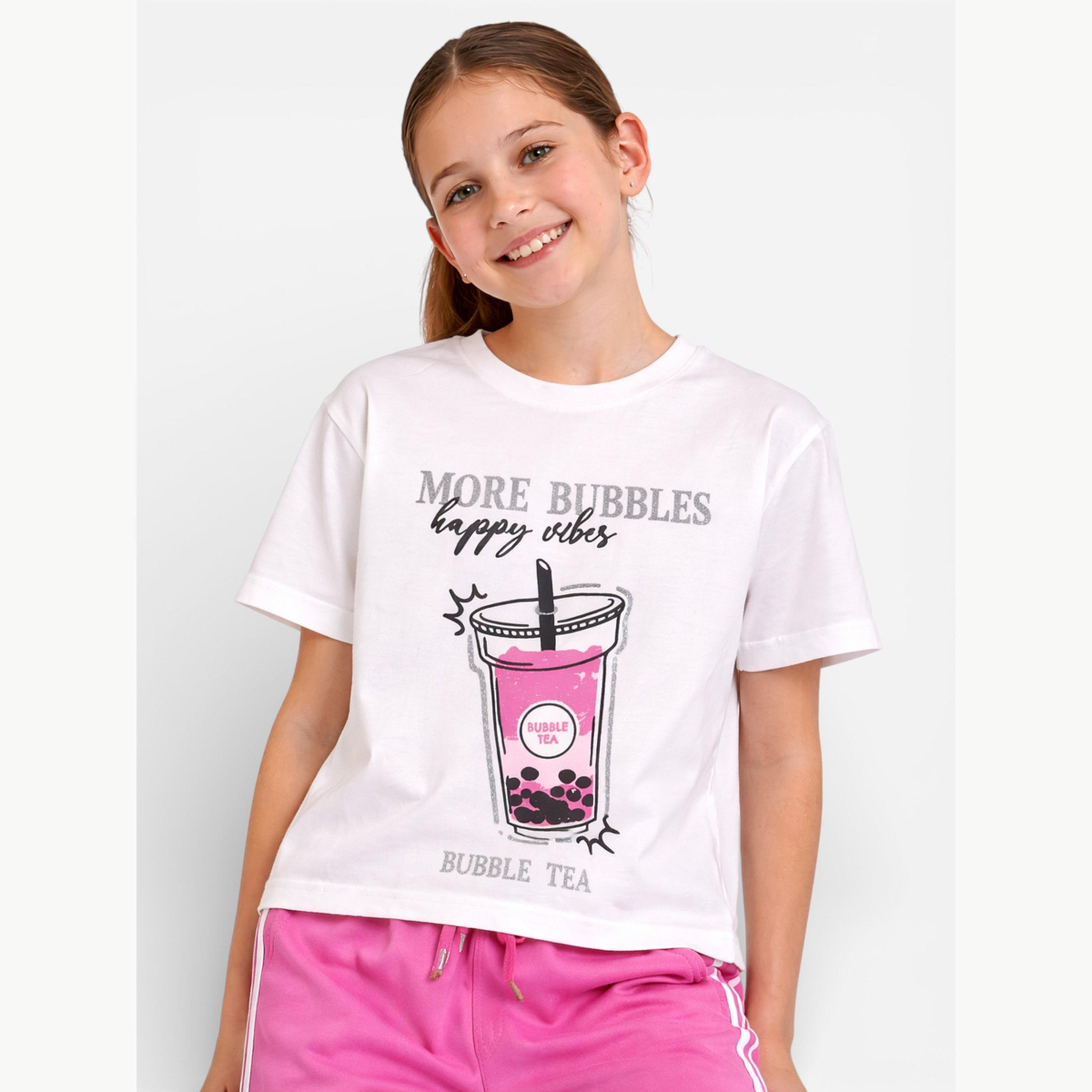 مجموعة من بنطال وتيشيرت بقصة بوكسي بطبعة جرافيك للبنات-girls-clothing-setsandcoords-image-3