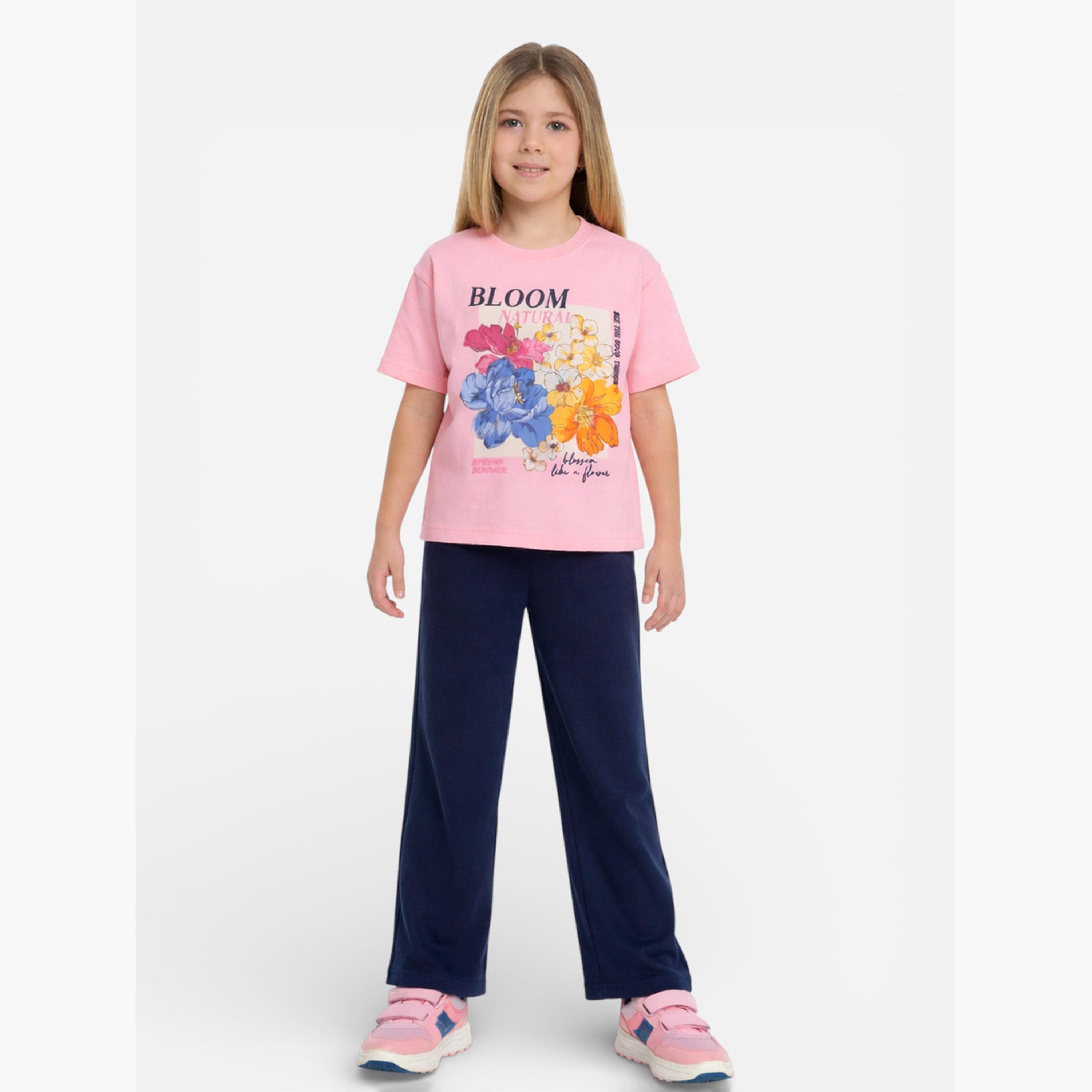 Victor and Jane X Styli Girls Floral Print T-Shirt and Pants Set-girls-clothing-setsandcoords-image-2