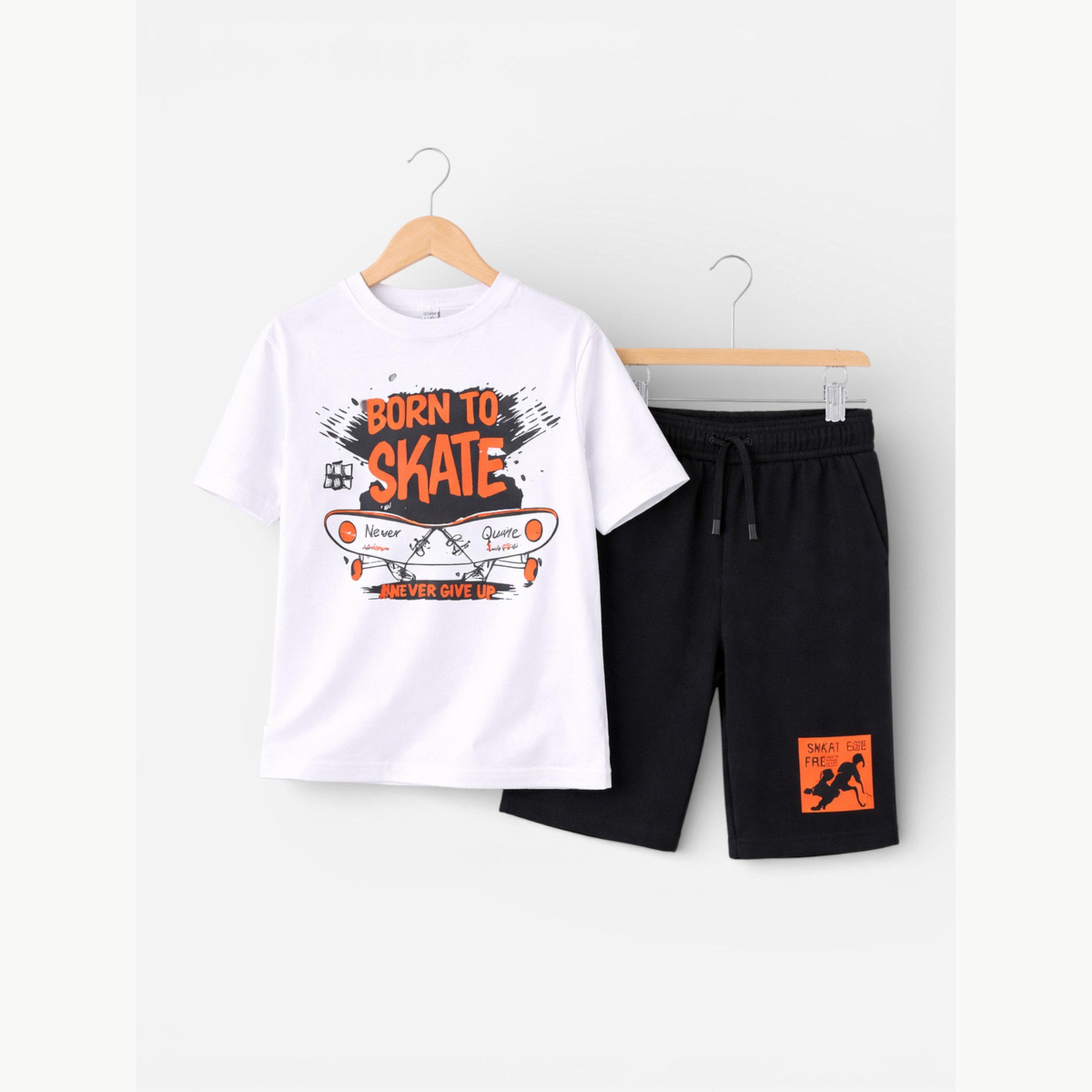 Victor and Jane X Styli Boys Graphic Print Relaxed T-Shirt and Shorts Set-boys-clothing-setsandcoords-image-3
