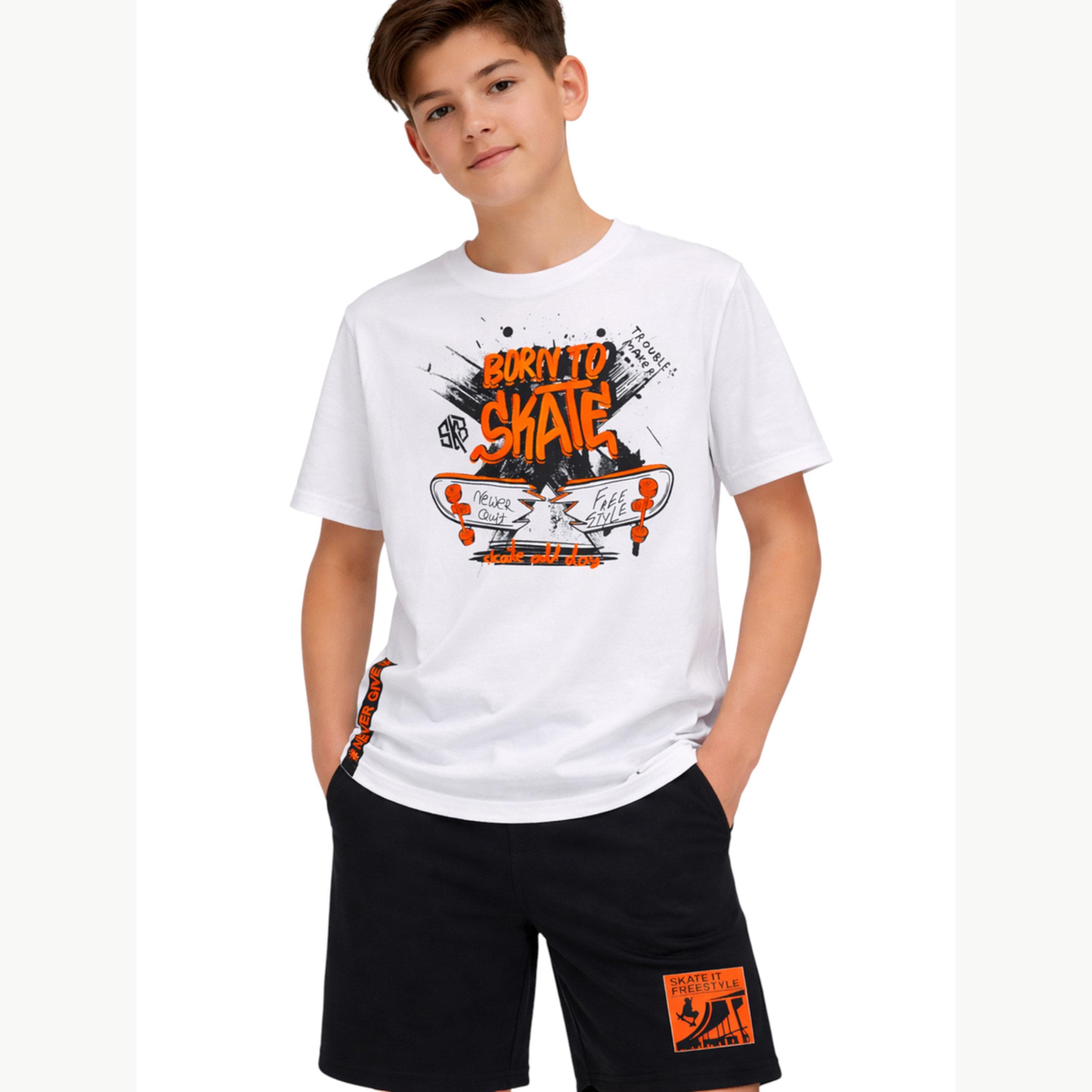 Victor and Jane X Styli Boys Graphic Print Relaxed T-Shirt and Shorts Set-boys-clothing-setsandcoords-image-4