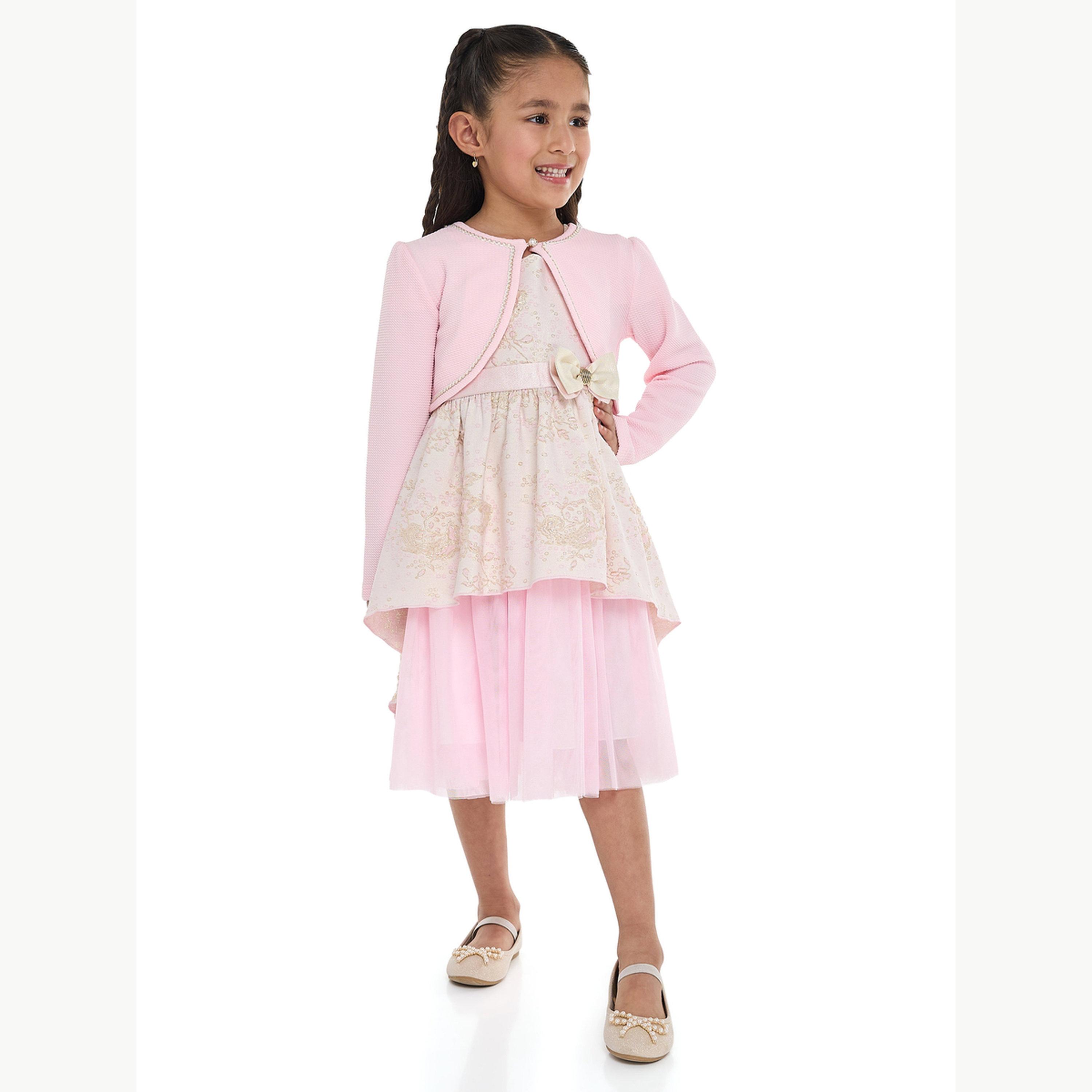 Victor and Jane X Styli Girls Stitch Detail Crop Cardigan-girls-clothing-jumpersandcardigans-image-2
