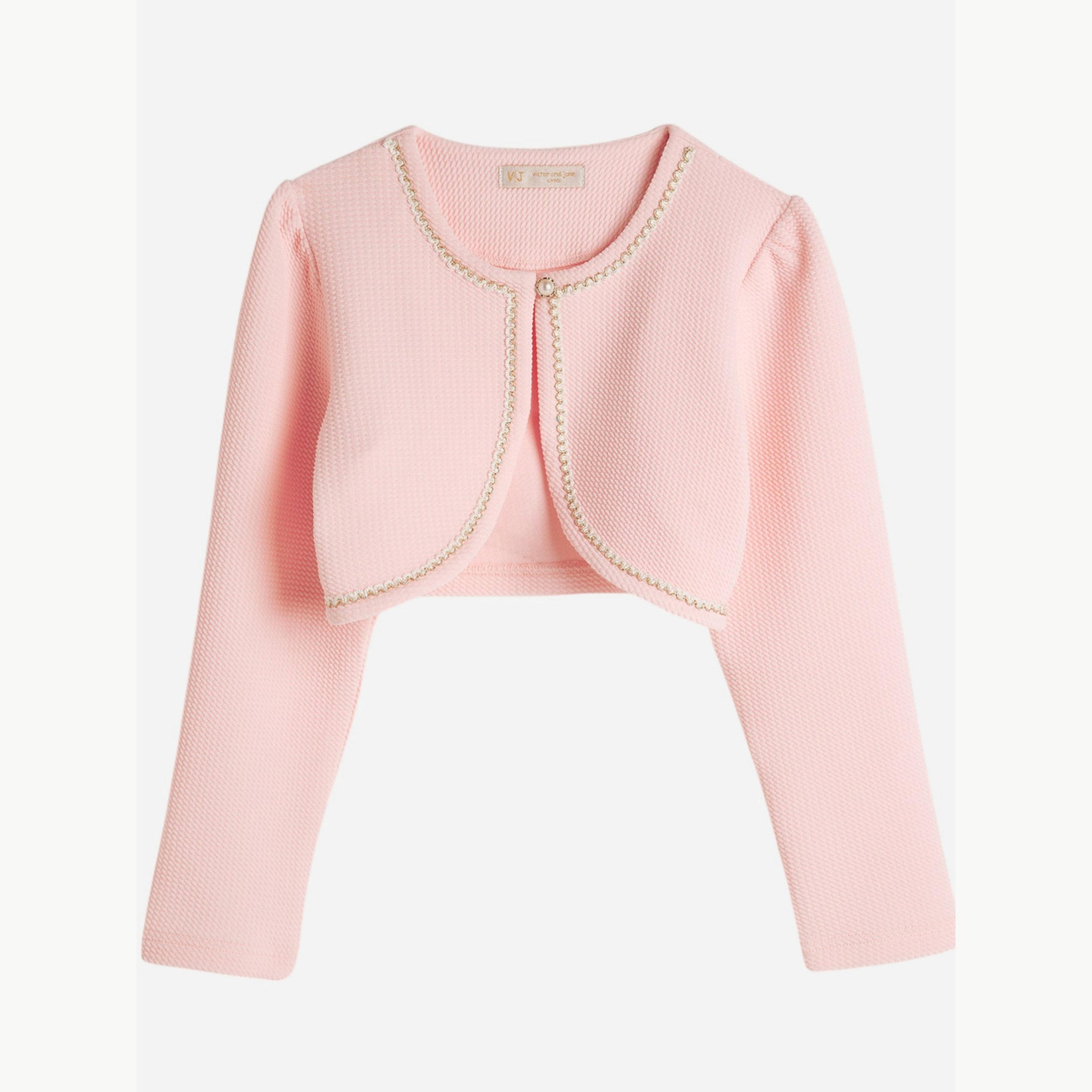 Victor and Jane X Styli Girls Stitch Detail Crop Cardigan-girls-clothing-jumpersandcardigans-image-3