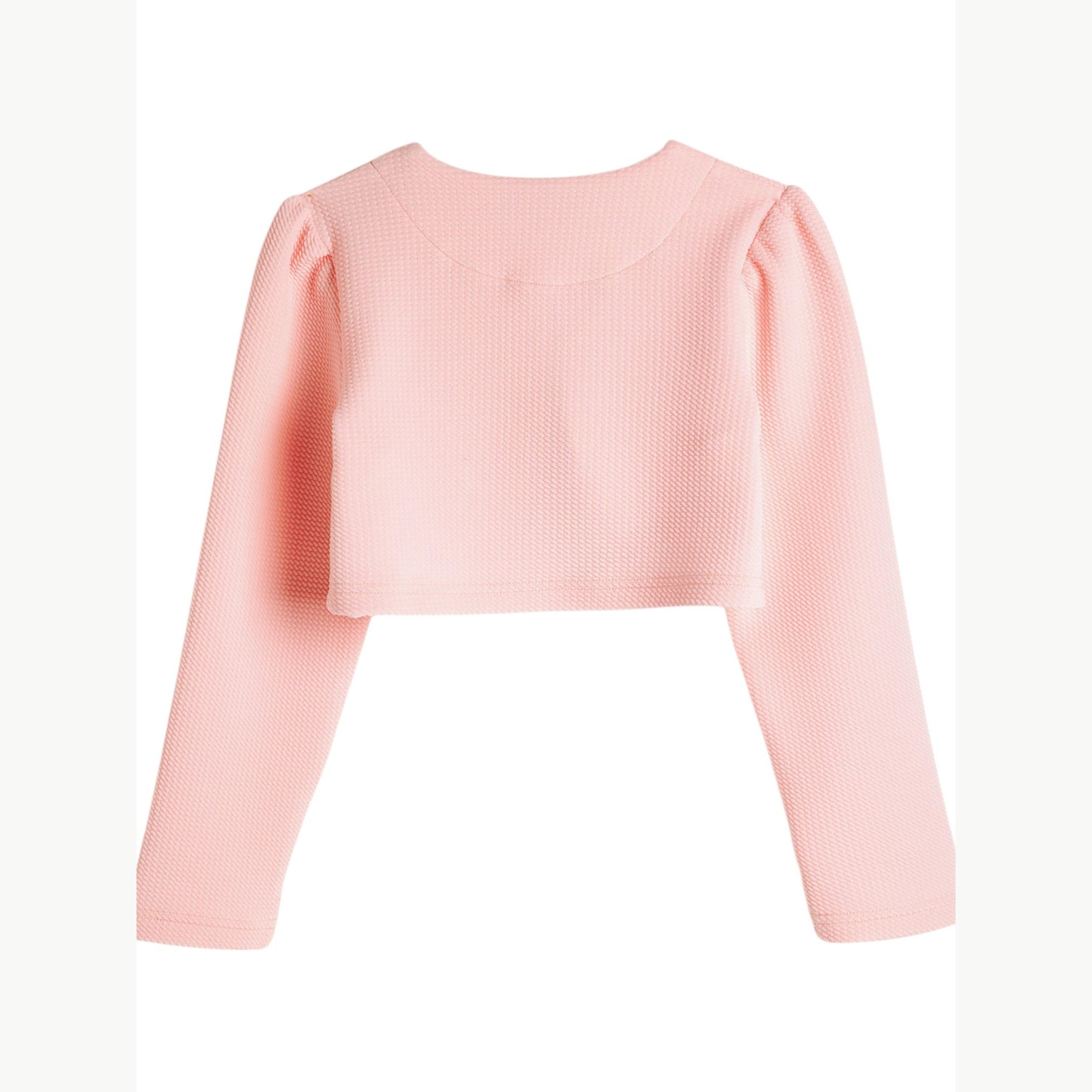 Victor and Jane X Styli Girls Stitch Detail Crop Cardigan-girls-clothing-jumpersandcardigans-image-4
