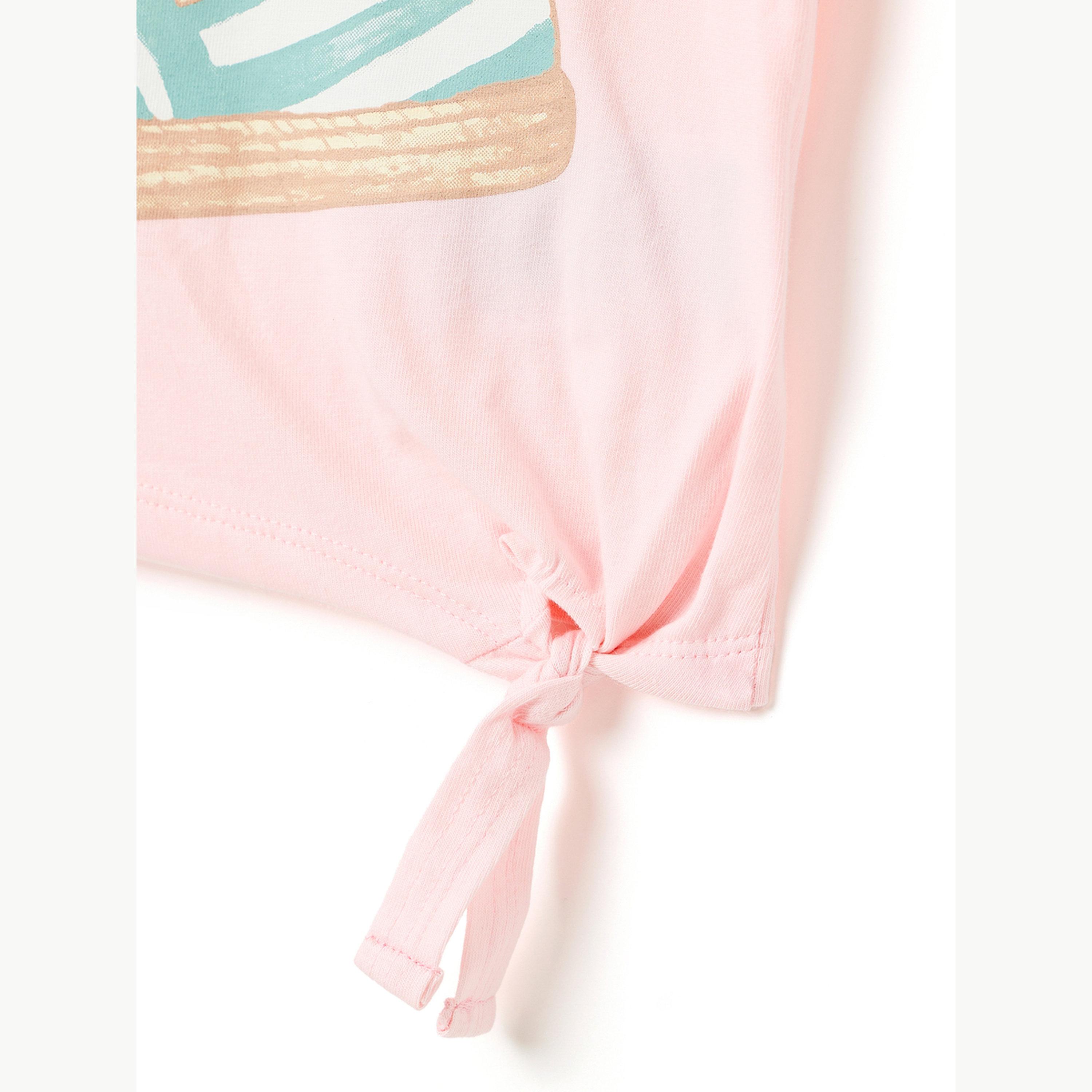 مجموعة من ليقنز بقصة واسعة وتيشيرت مطبع بأكمام بكشكش للبنات-girls-clothing-setsandcoords-image-5