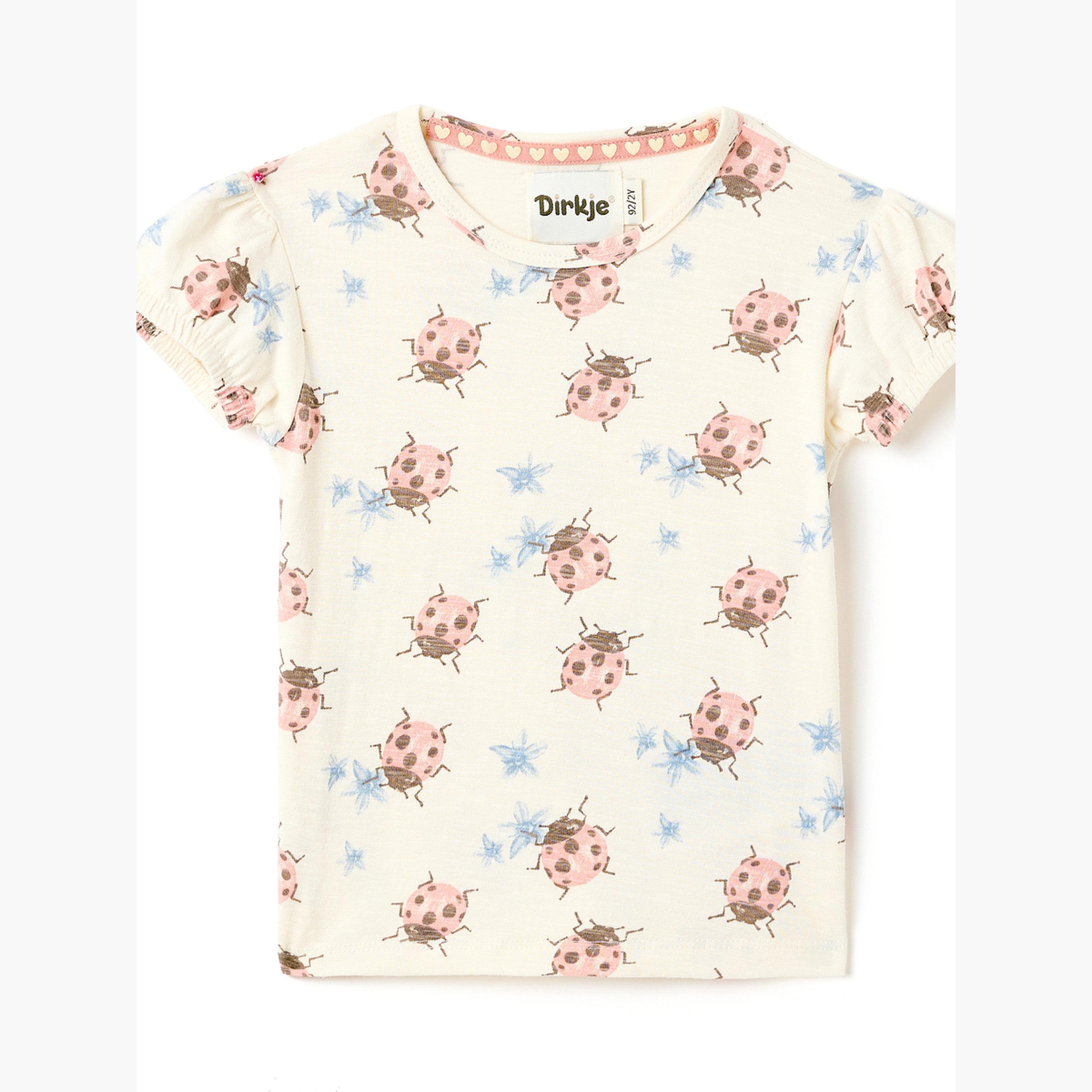Victor and Jane X Styli Girls Ladybug Print T-Shirt and Leggings Set-girls-clothing-setsandcoords-image-3