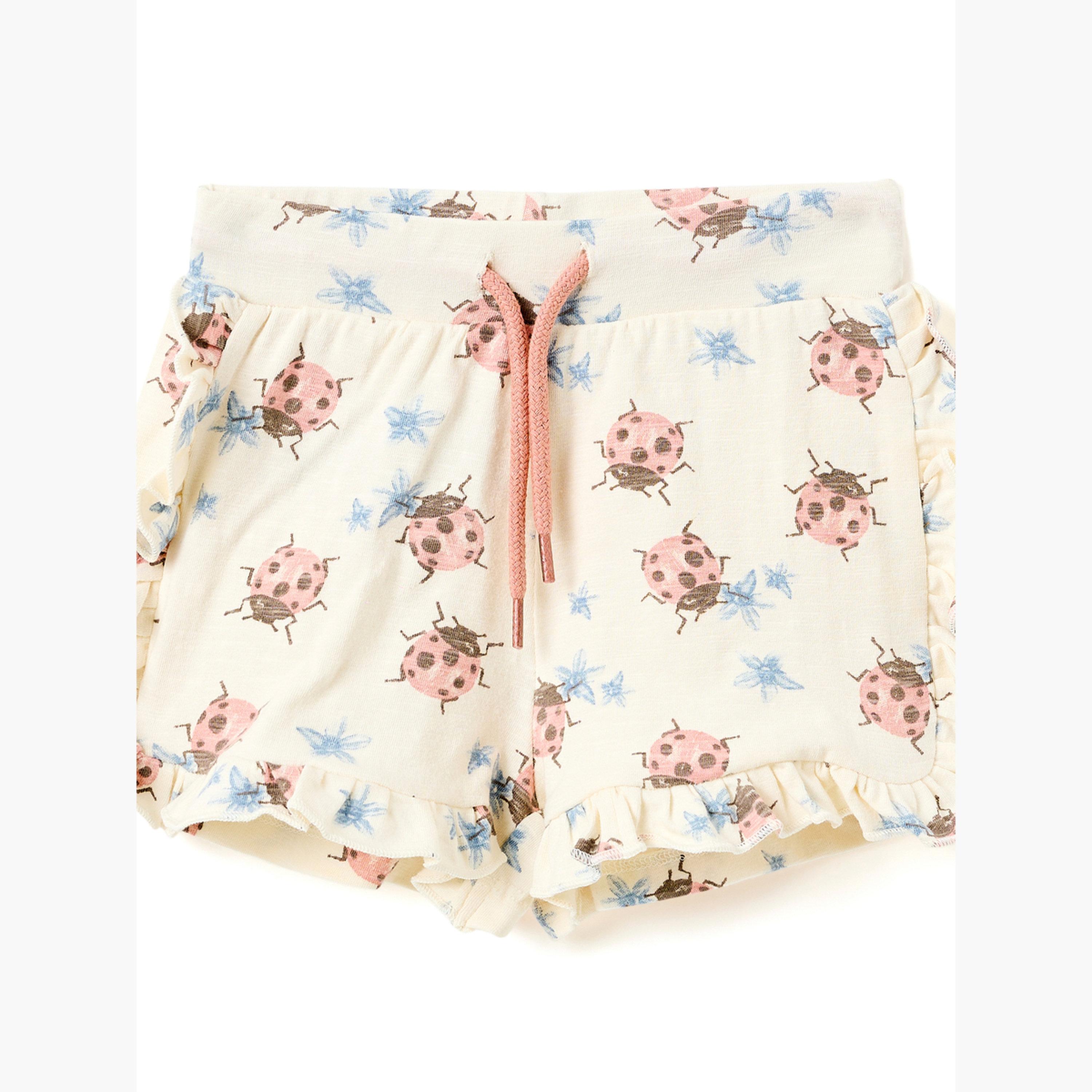 مجموعة من شورت وتيشيرت بطبعة-girls-clothing-setsandcoords-image-6