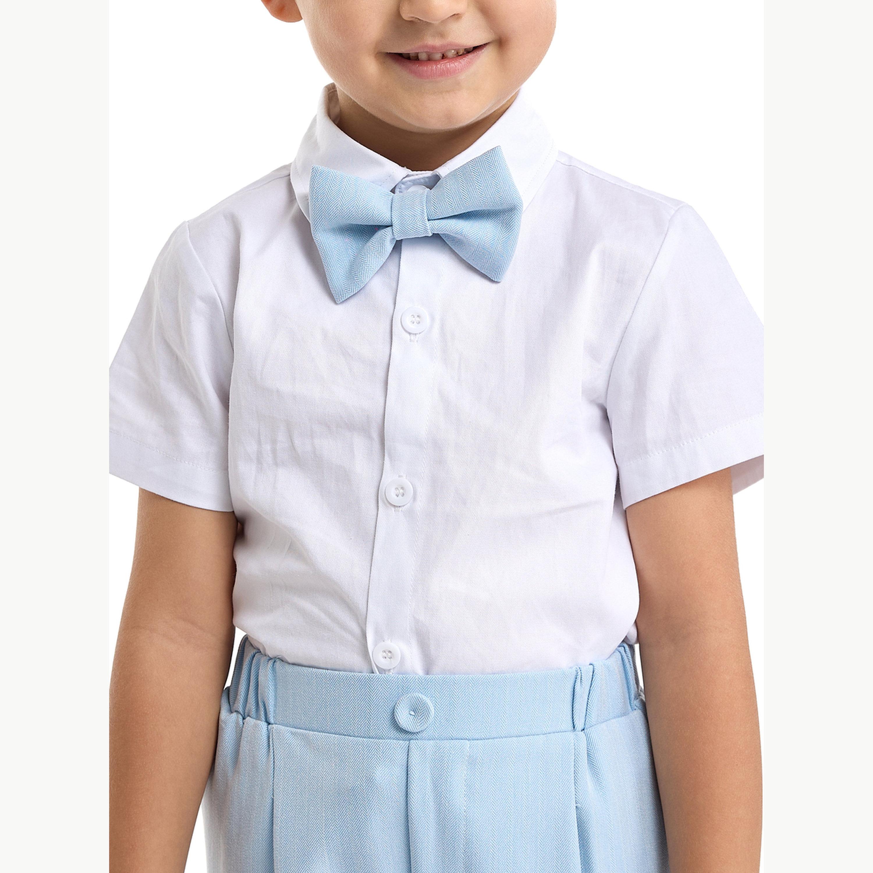 مجموعة من 4 قطع صدرية وقميص وبنطال مع فيونكة عنق للأولاد-boys-clothing-setsandcoords-image-4