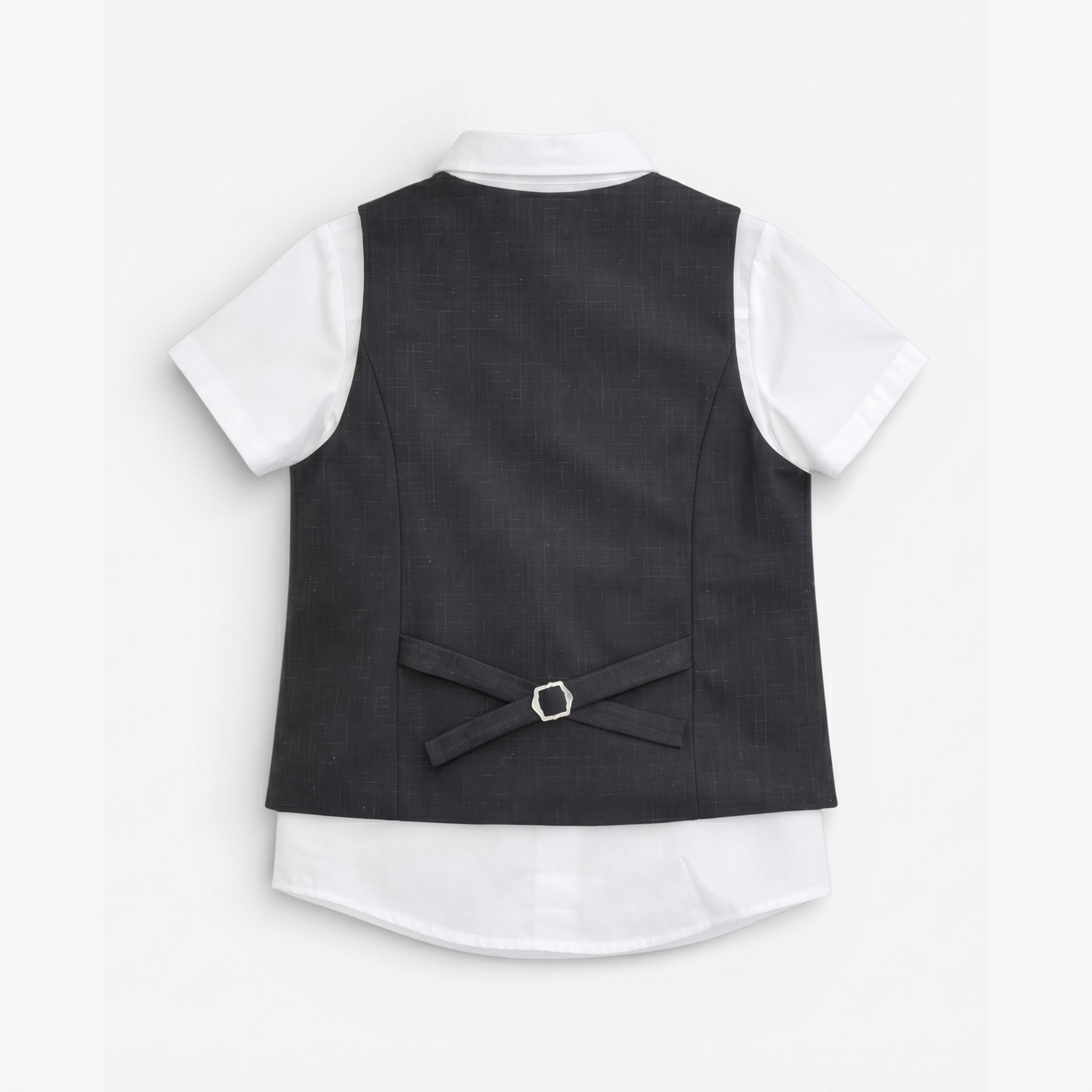مجموعة من 4 قطع صدرية وقميص وبنطال مع فيونكة عنق للأولاد-boys-clothing-setsandcoords-image-4