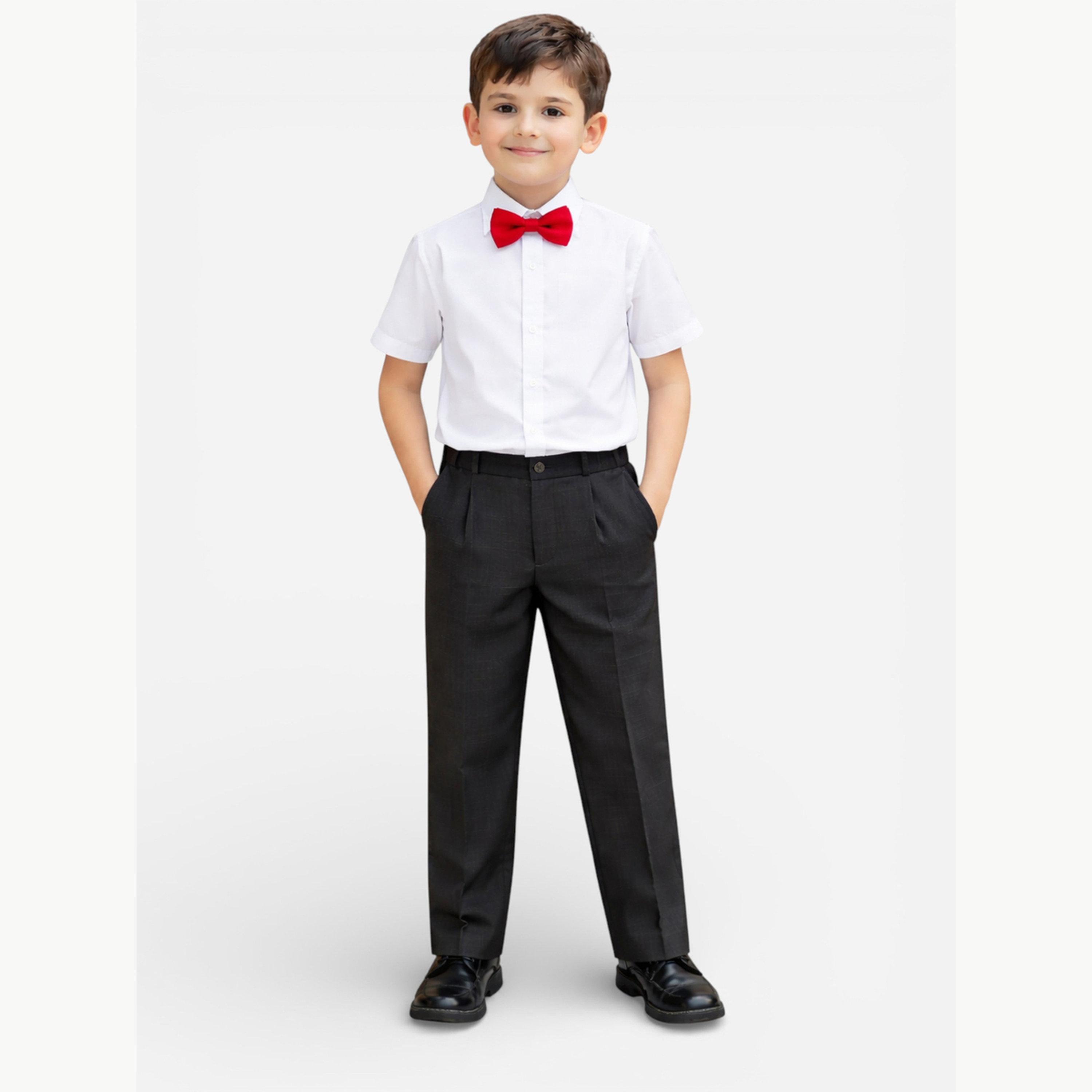 مجموعة من 4 قطع صدرية وقميص وبنطال مع فيونكة عنق للأولاد-boys-clothing-setsandcoords-image-5