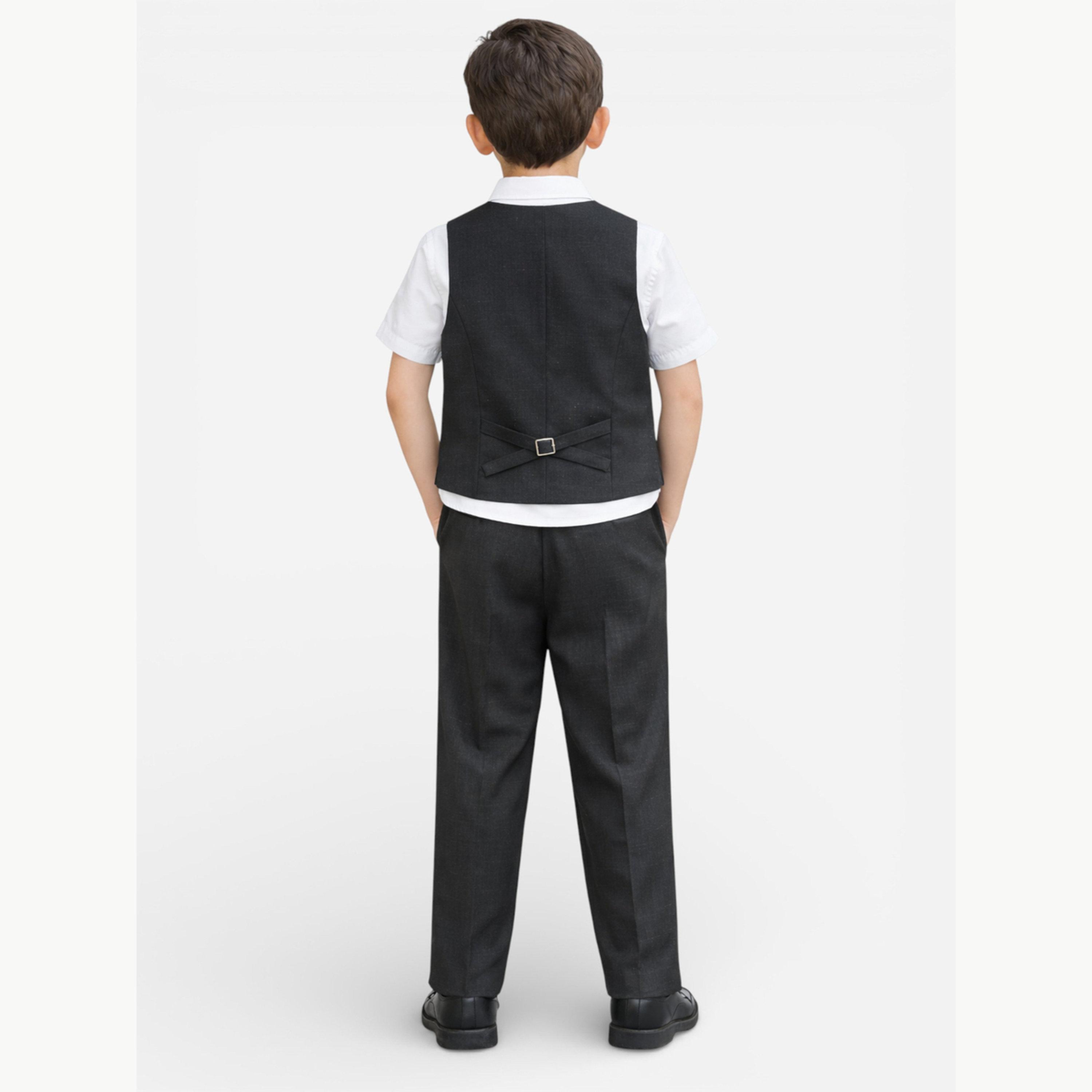 مجموعة من 4 قطع صدرية وقميص وبنطال مع فيونكة عنق للأولاد-boys-clothing-setsandcoords-image-6
