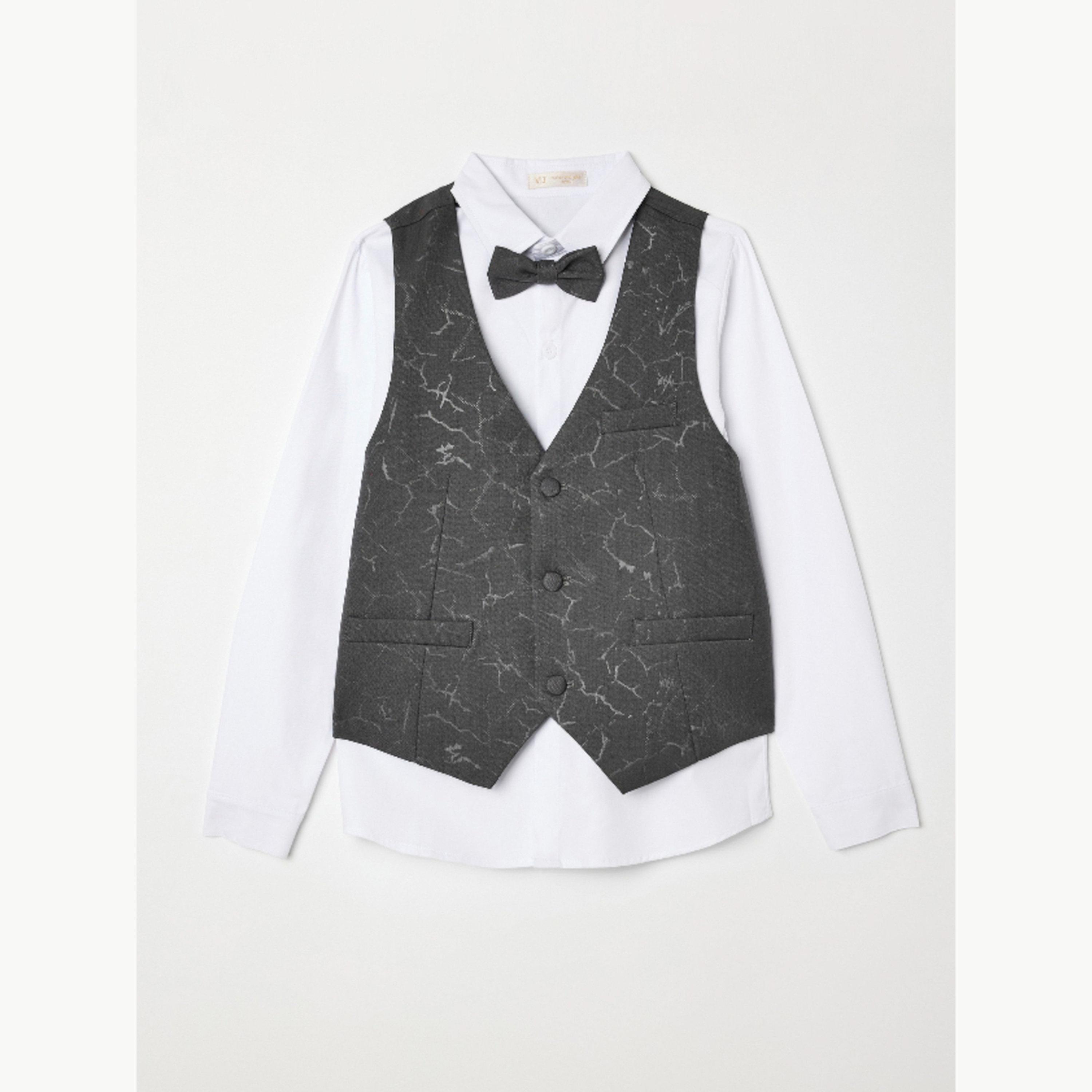 Victor and Jane X Styli Boys 4-Piece Waistcoat, Shirt, Trousers and Bow Tie Set-boys-clothing-setsandcoords-image-3