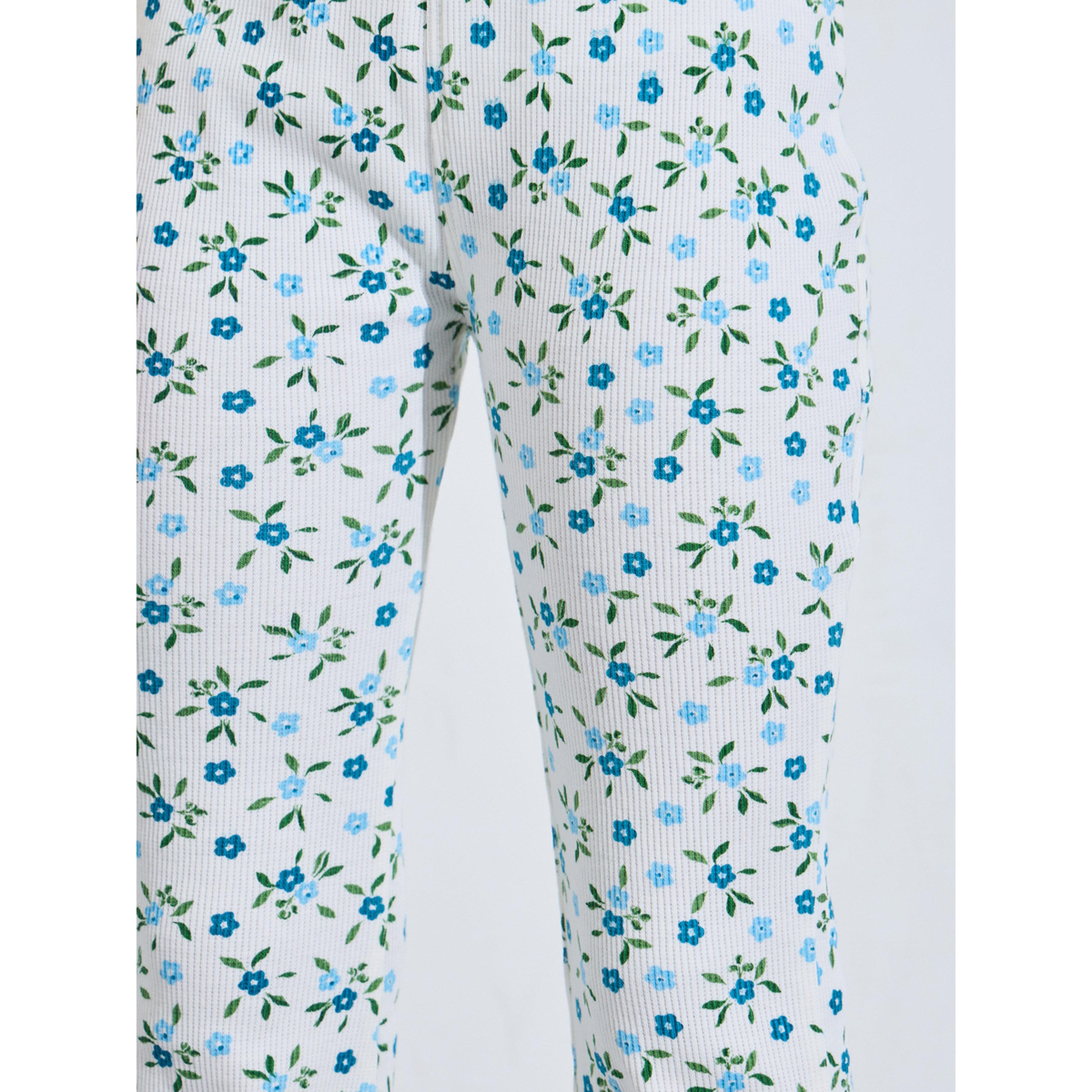Styli Girls Off White Floral All Over Print Fit and Flare Leggings-girls-clothing-bottoms-leggings-image-3