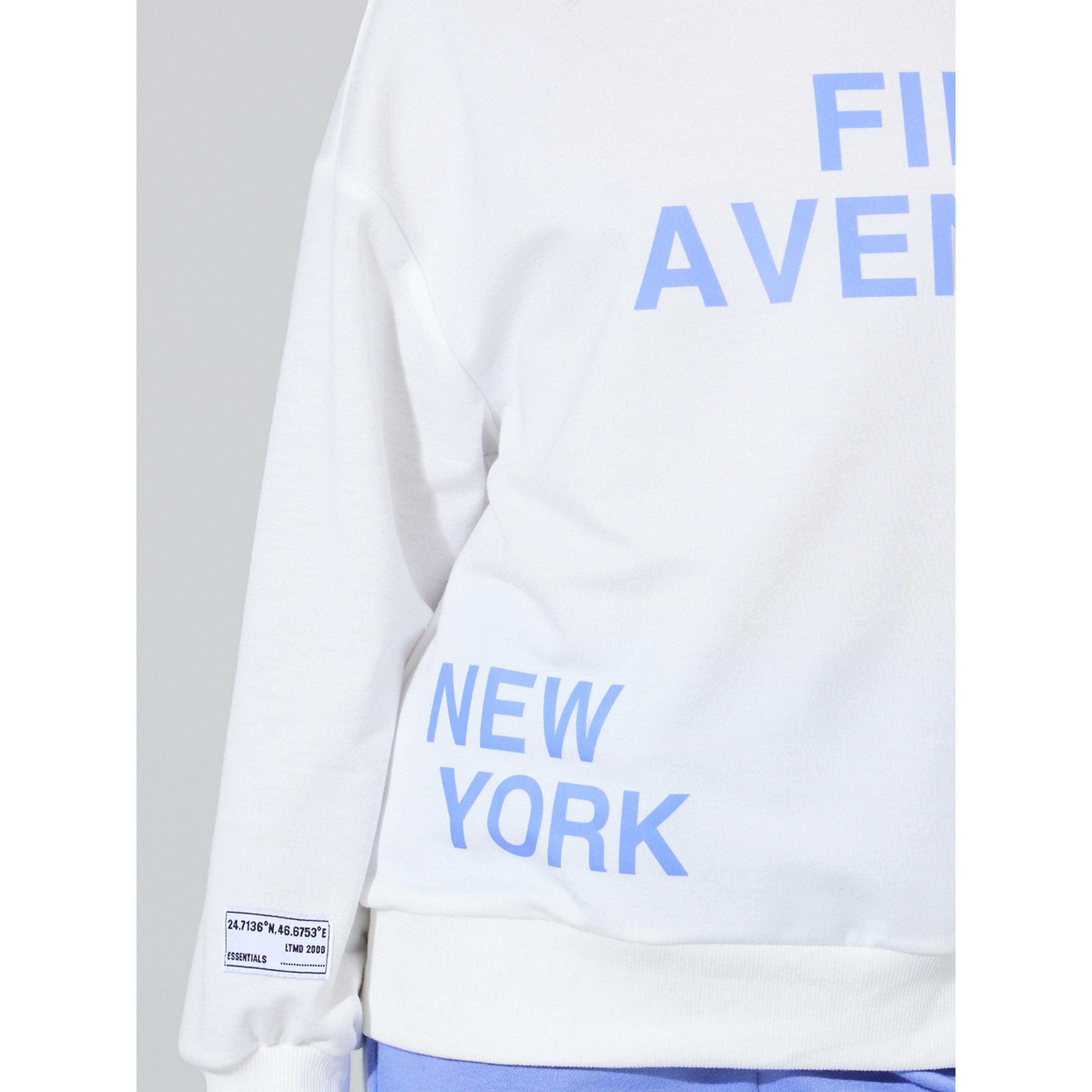 Styli Teen Girls Off White Graphic Print Sweatshirt and Blue Straight Leg Pants Set-girls-clothing-setsandcoords-image-5