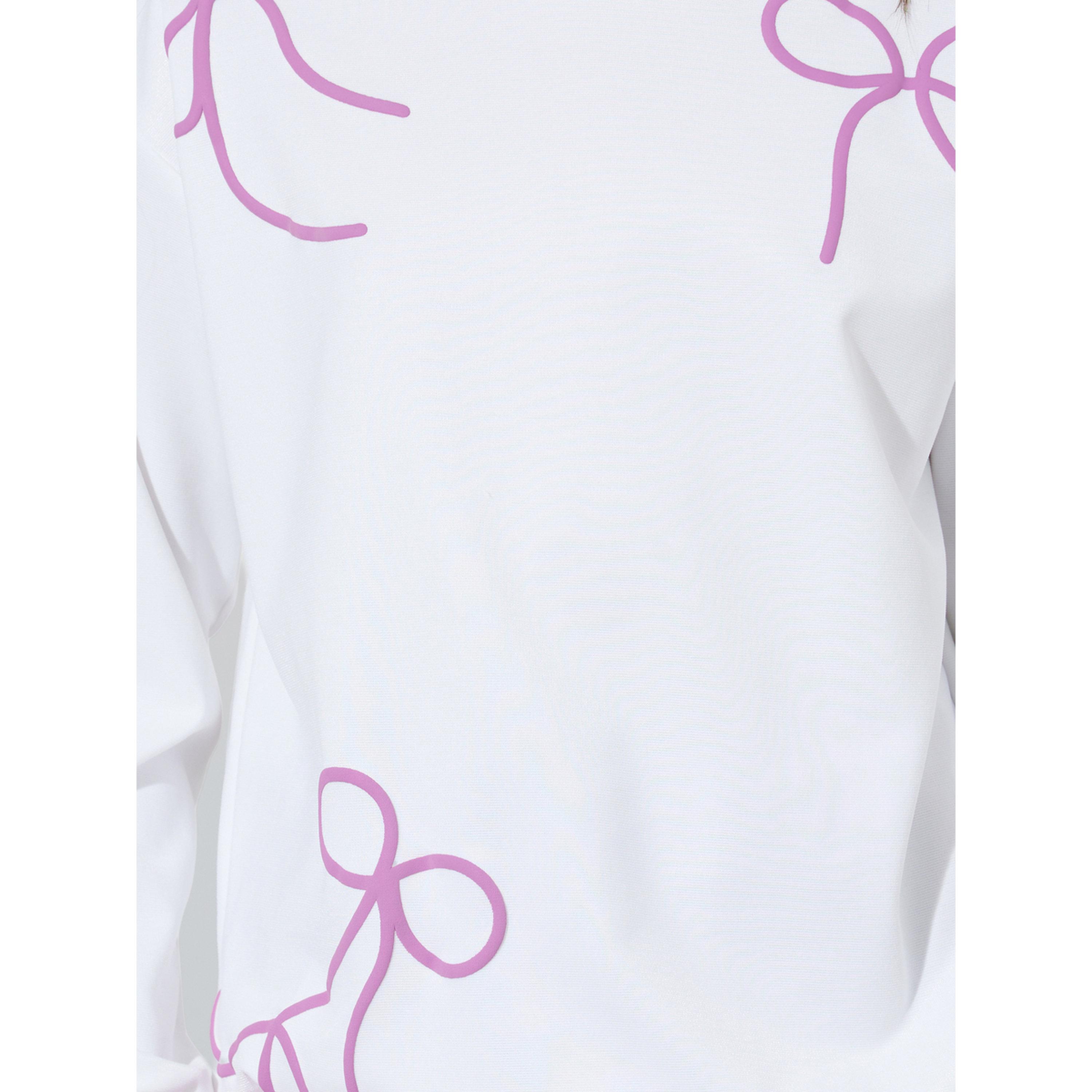 Styli Teen Girls Off White Bow Print Sweatshirt and Purple Pintuck Straight Leg Pants Set-girls-clothing-setsandcoords-image-5