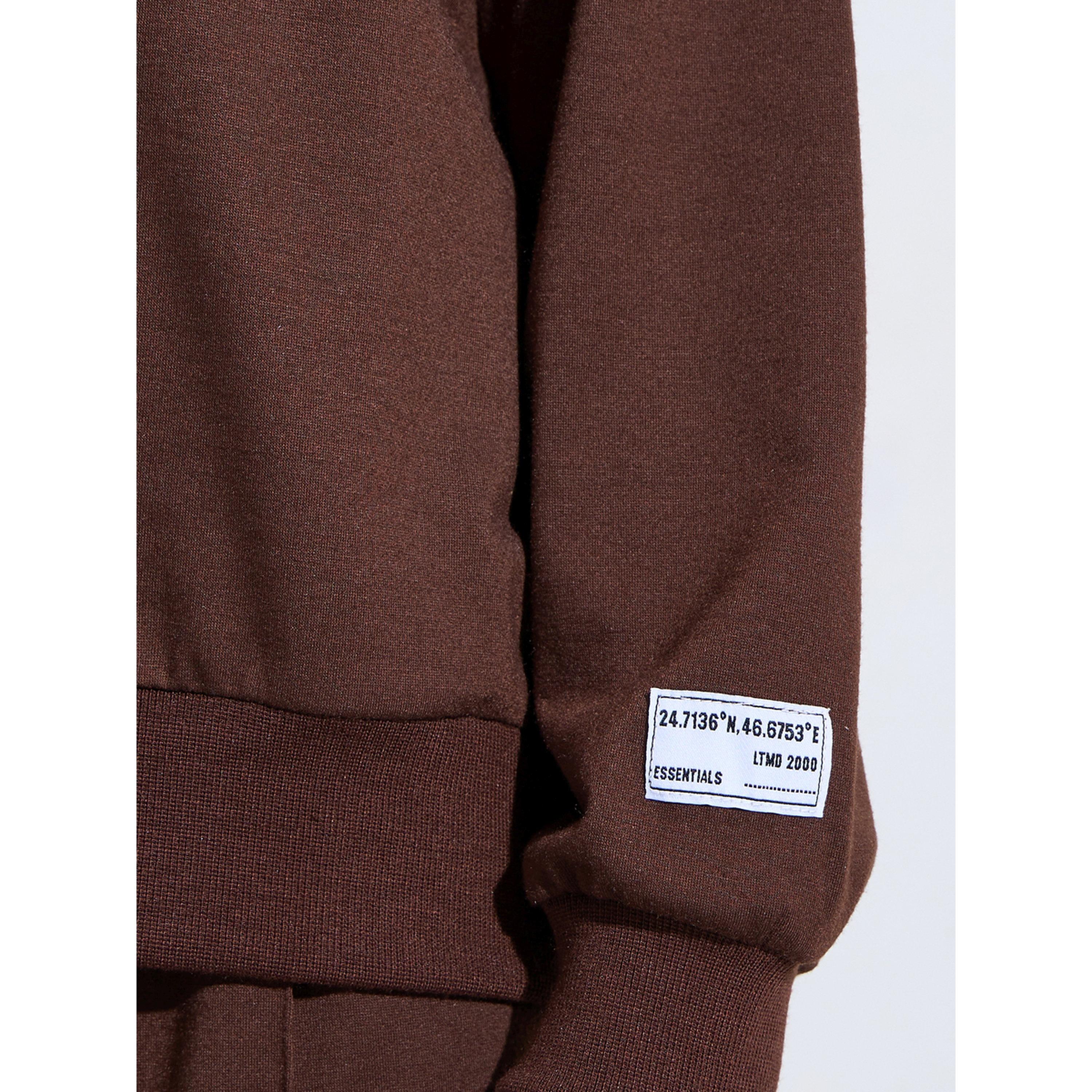 Styli Teen Girls Brown Slogan Print Oversized Sweatshirt and Wide Leg Joggers Set-girls-clothing-setsandcoords-image-4