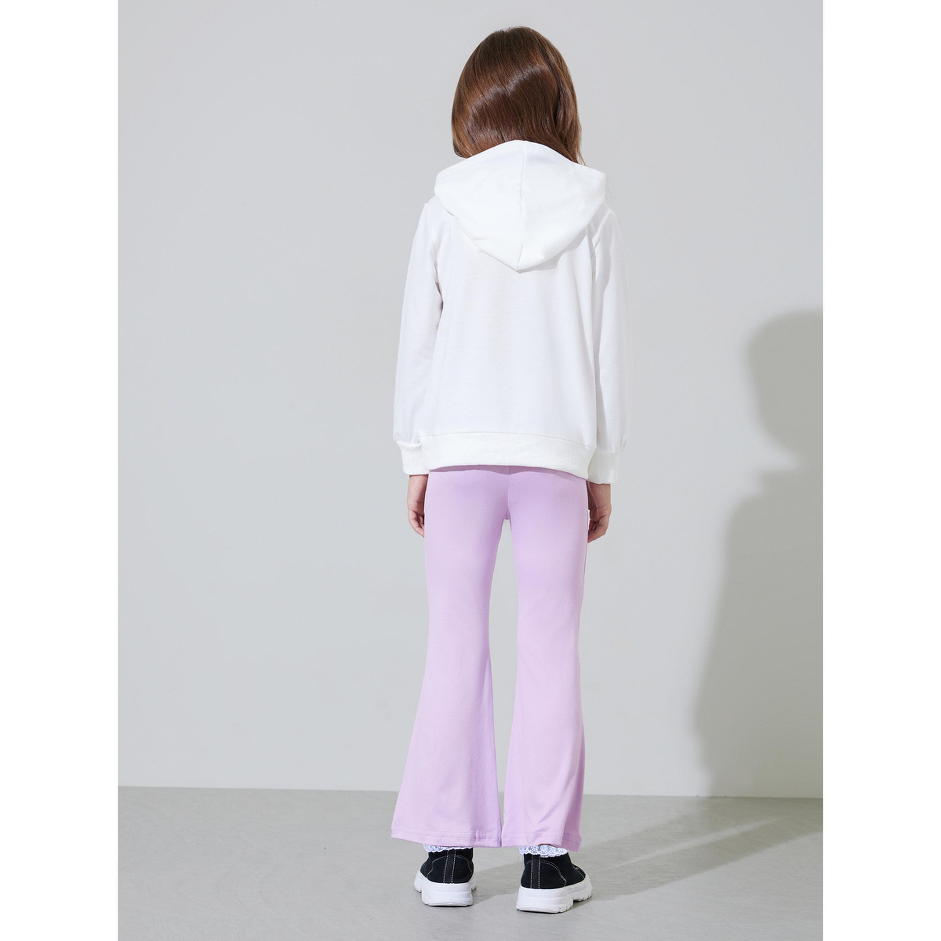 مجموعة من ليقنز لافندر سادة وسويت شيرت أوف وايت واسع بقبعة ومطبوع للبنات-girls-clothing-setsandcoords-image-4