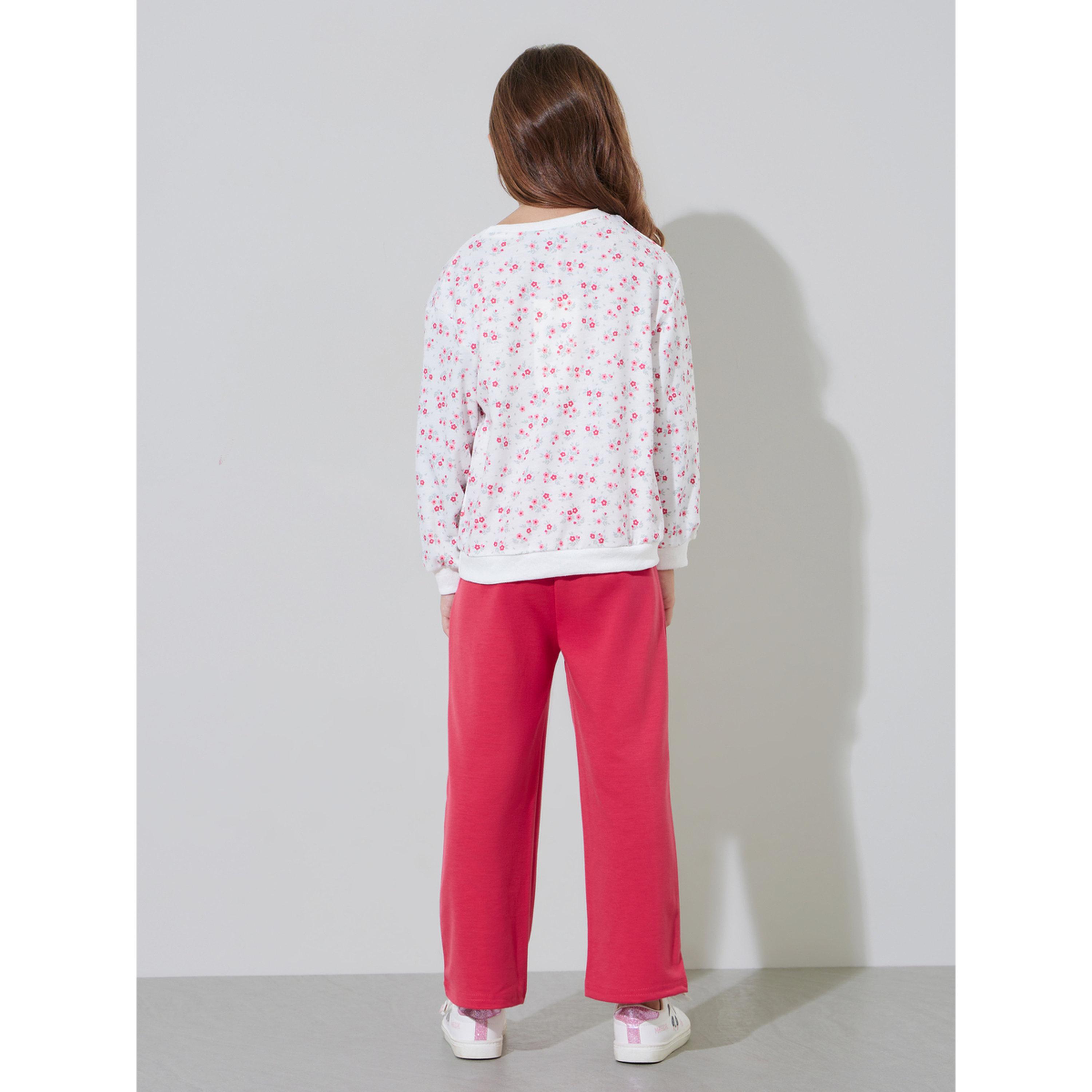 Styli Girls Floral Print Oversized Sweatshirt and Solid Wide leg Joggers Set-girls-clothing-setsandcoords-image-3