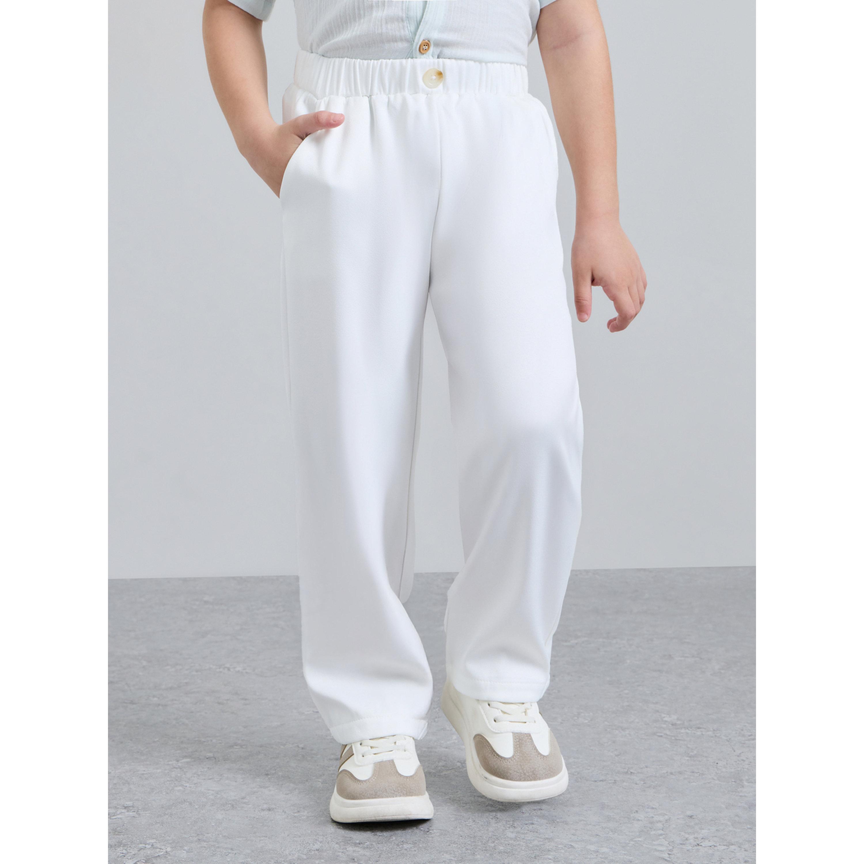 بنطال بقصة عادية وأرجل بقصة مستقيمة أوف وايت للأولاد-boys-clothing-bottoms-trousers-image-1