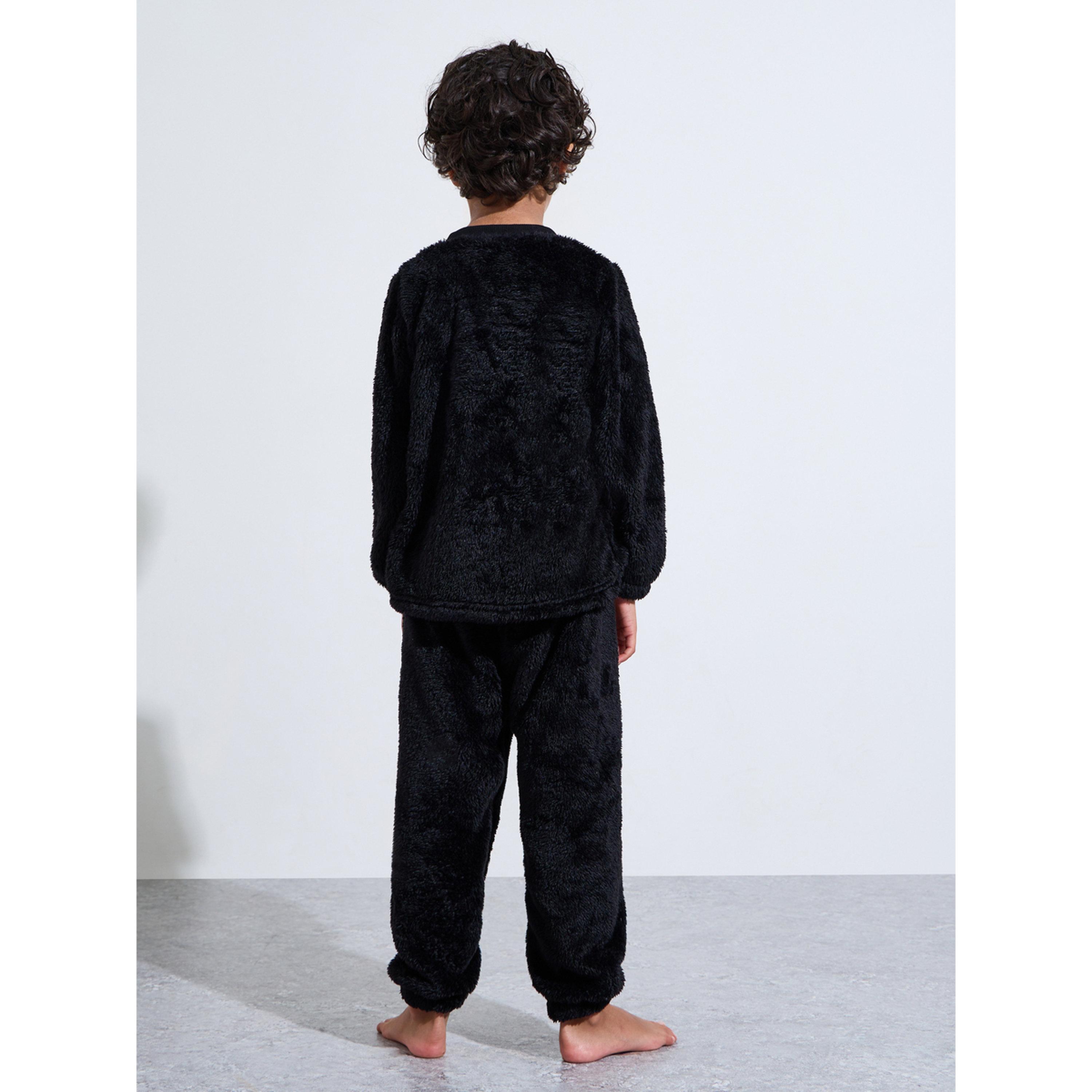 طقم بيجاما فرو بتطريز باندا للأولاد-boys-clothing-nightwear-image-2