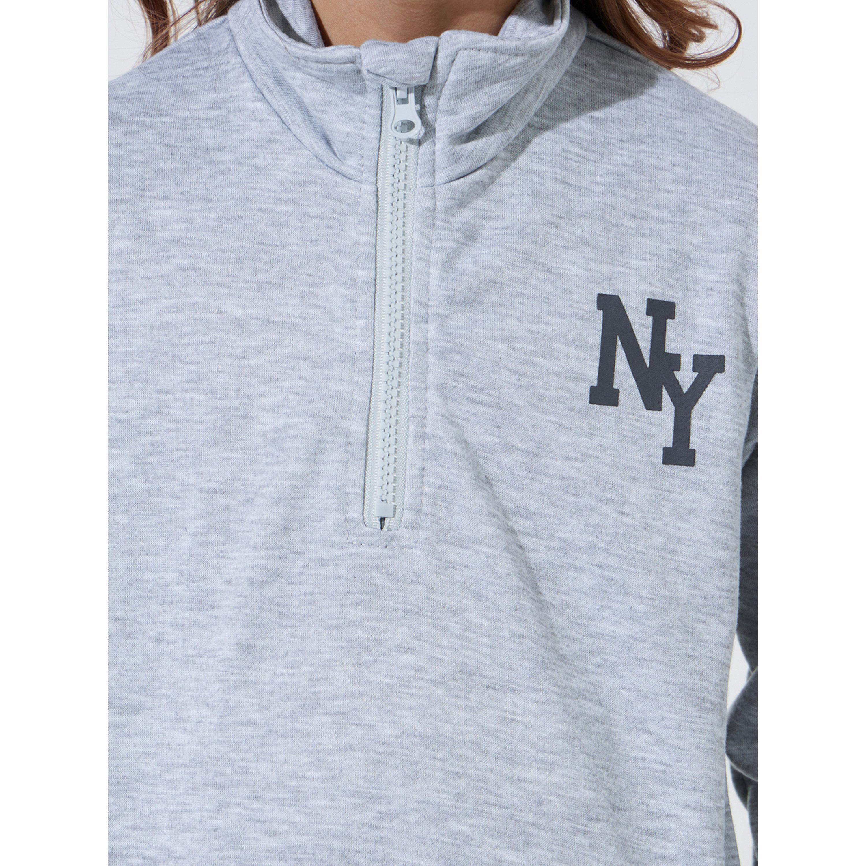 Styli Grey NY High Neck Sweatshirt and Pintuck Detail Wide Leg Joggers Set-girls-clothing-setsandcoords-image-3