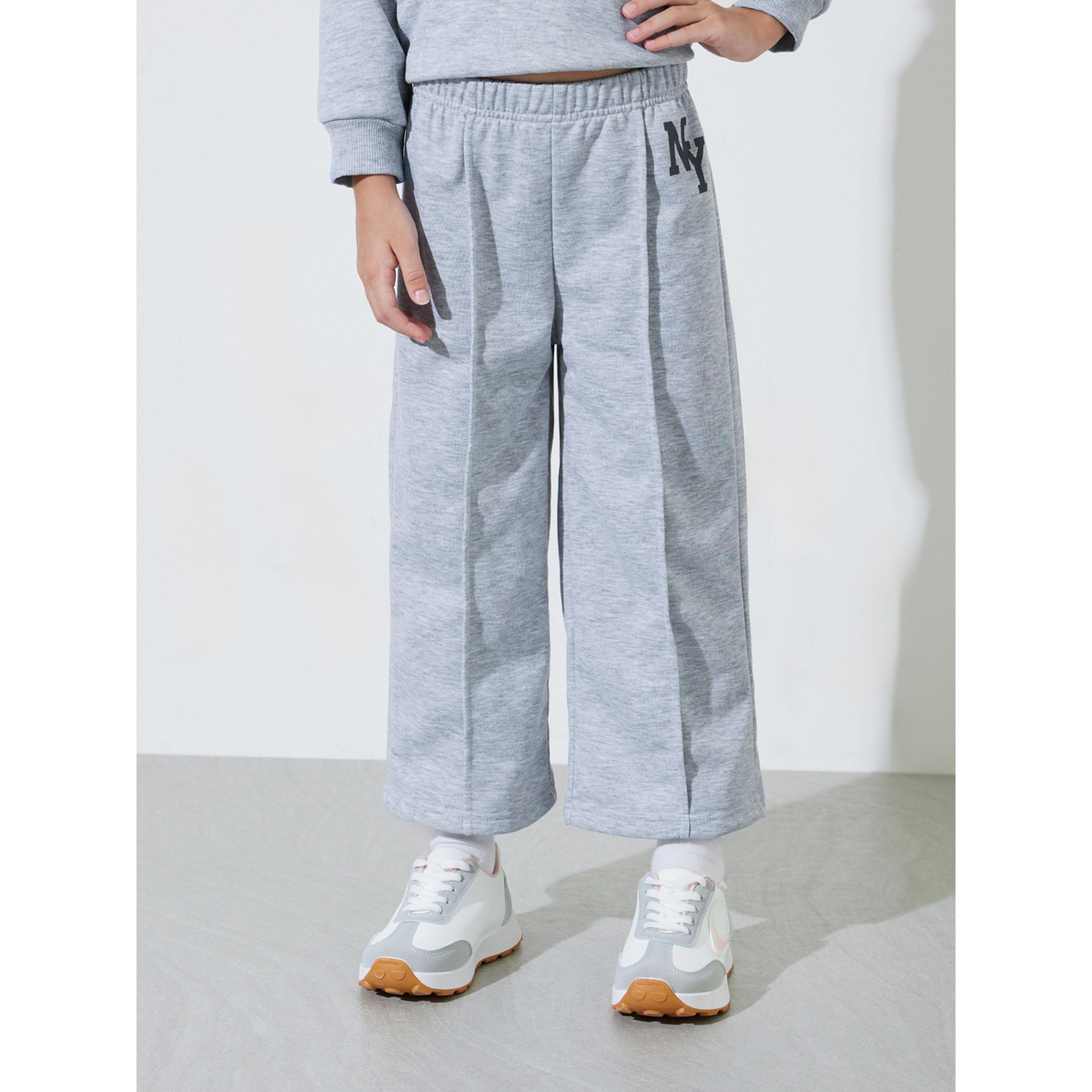Styli Grey NY High Neck Sweatshirt and Pintuck Detail Wide Leg Joggers Set-girls-clothing-setsandcoords-image-4