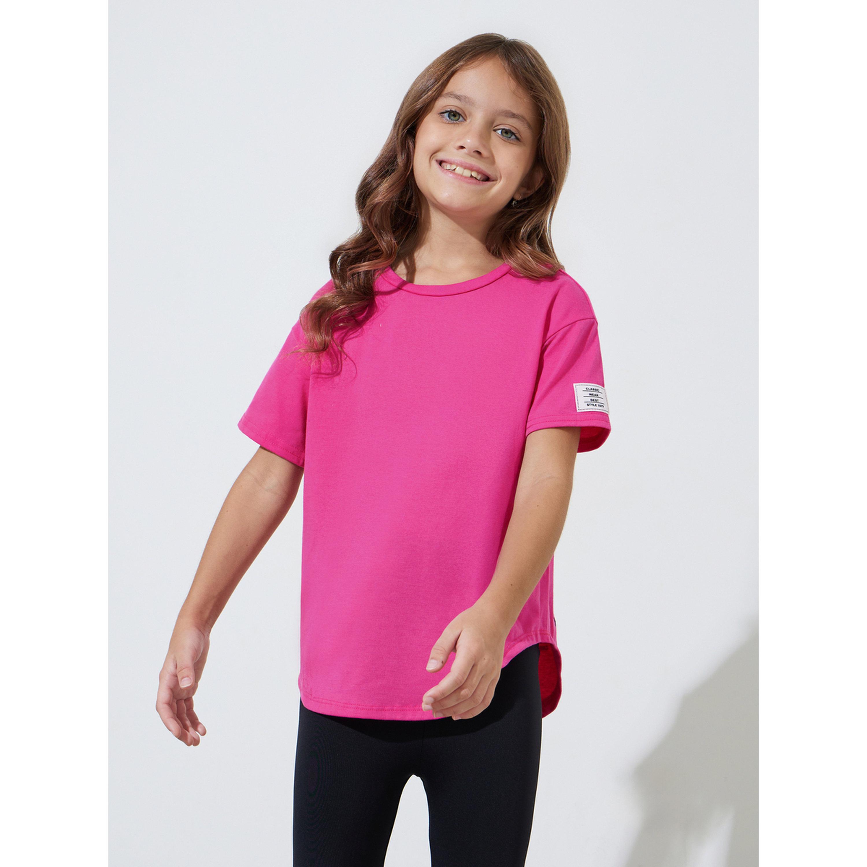 مجموعة من ليقنز بتفاصيل رقع وتيشيرت بطبعة شعار للبنات-girls-clothing-setsandcoords-image-2