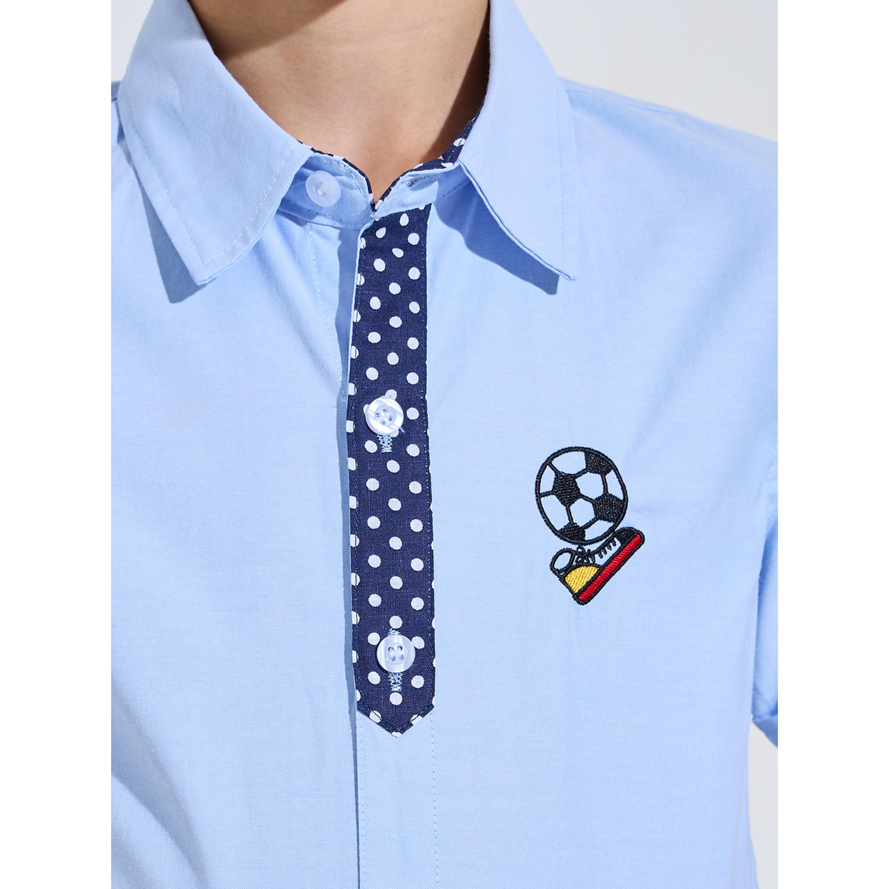 قميص مطرز بأكمام قصيرة للأولاد باللون الأزرق الفاتح-boys-clothing-shirts-image-4