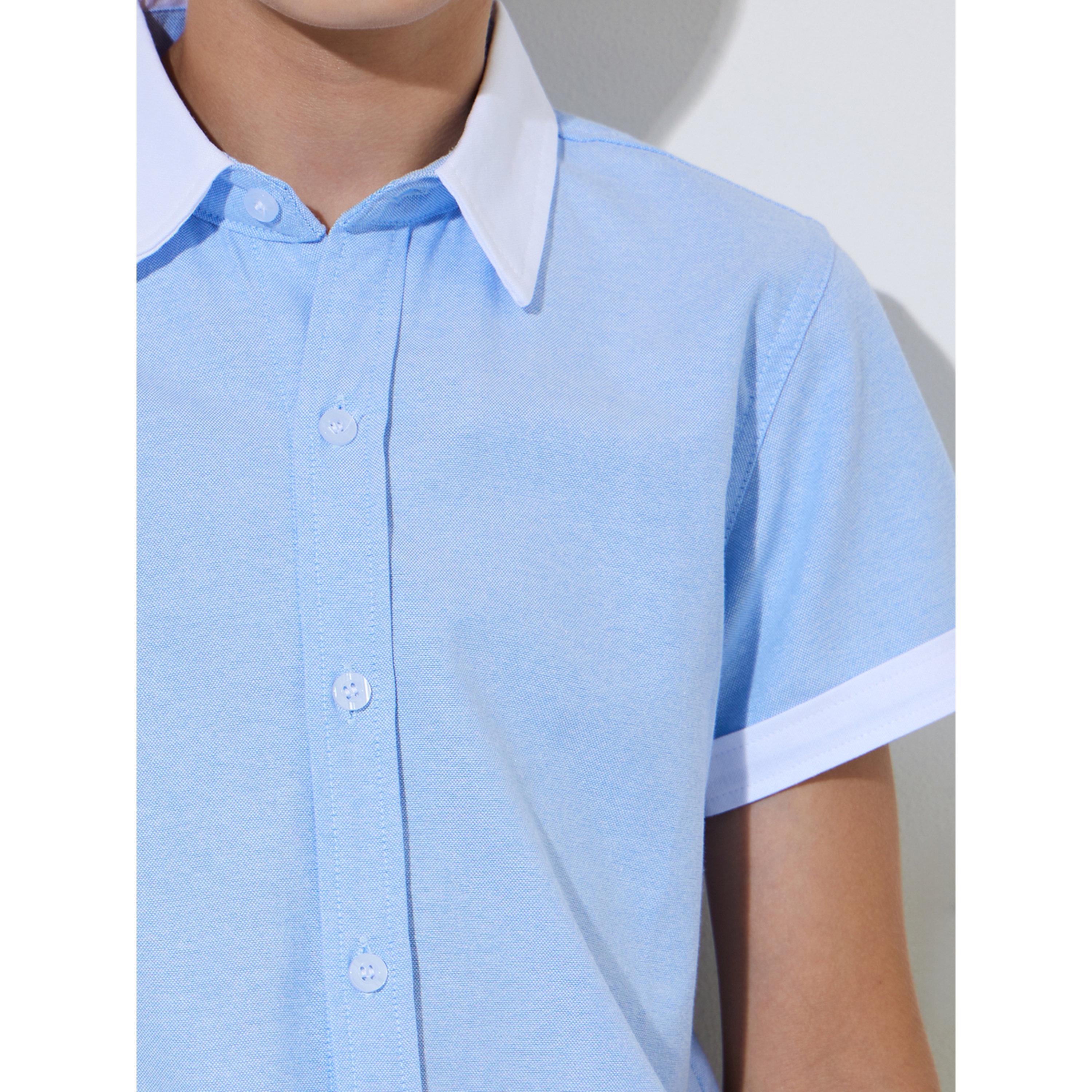 قميص بأكمام قصيرة وحواف متباينة للأولاد - أزرق فاتح-boys-clothing-shirts-image-5