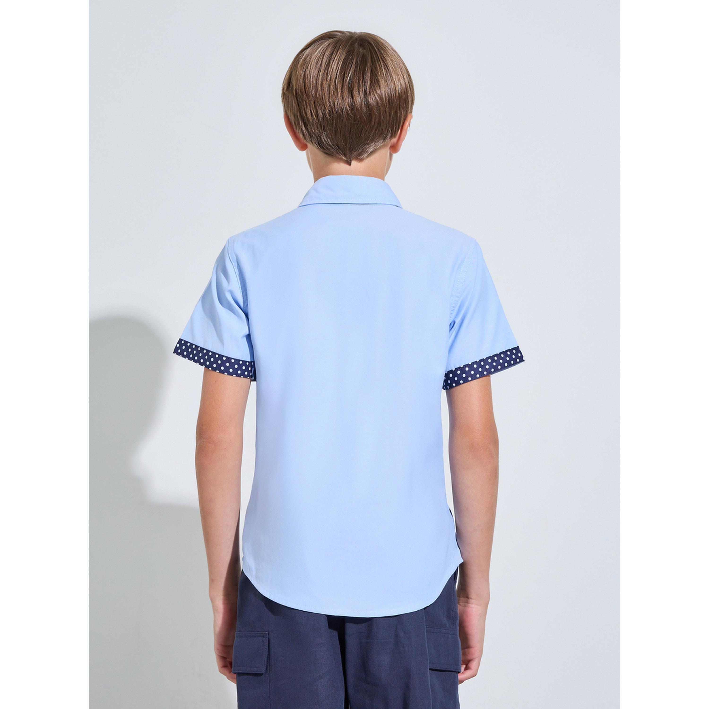 قميص بتفاصيل متباينة على الجيب والأكمام للأولاد باللون الأزرق الفاتح-boys-clothing-shirts-image-3