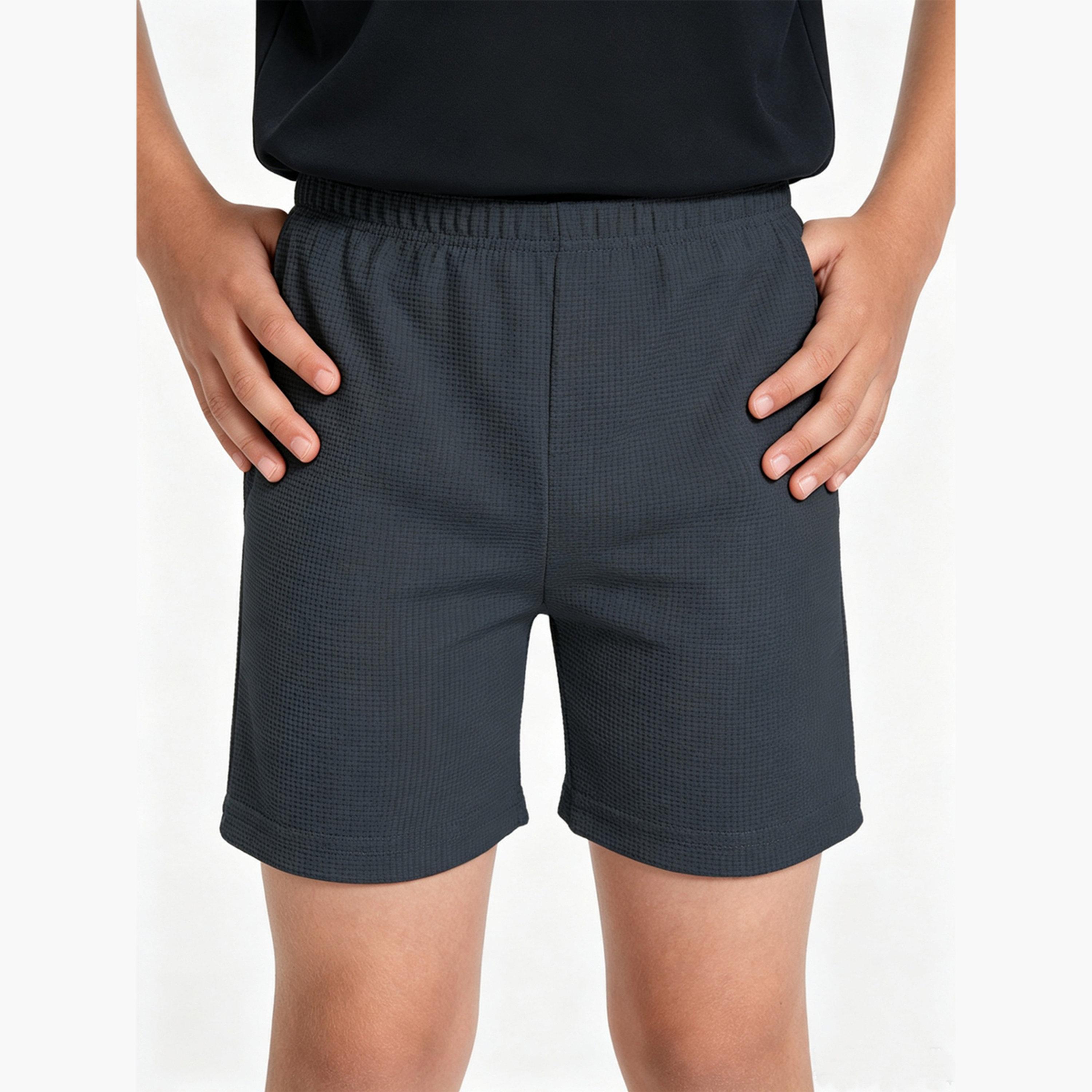 Take Two Boys Grey Knitted Pull-On Shorts-boys-clothing-bottoms-shorts-image-1