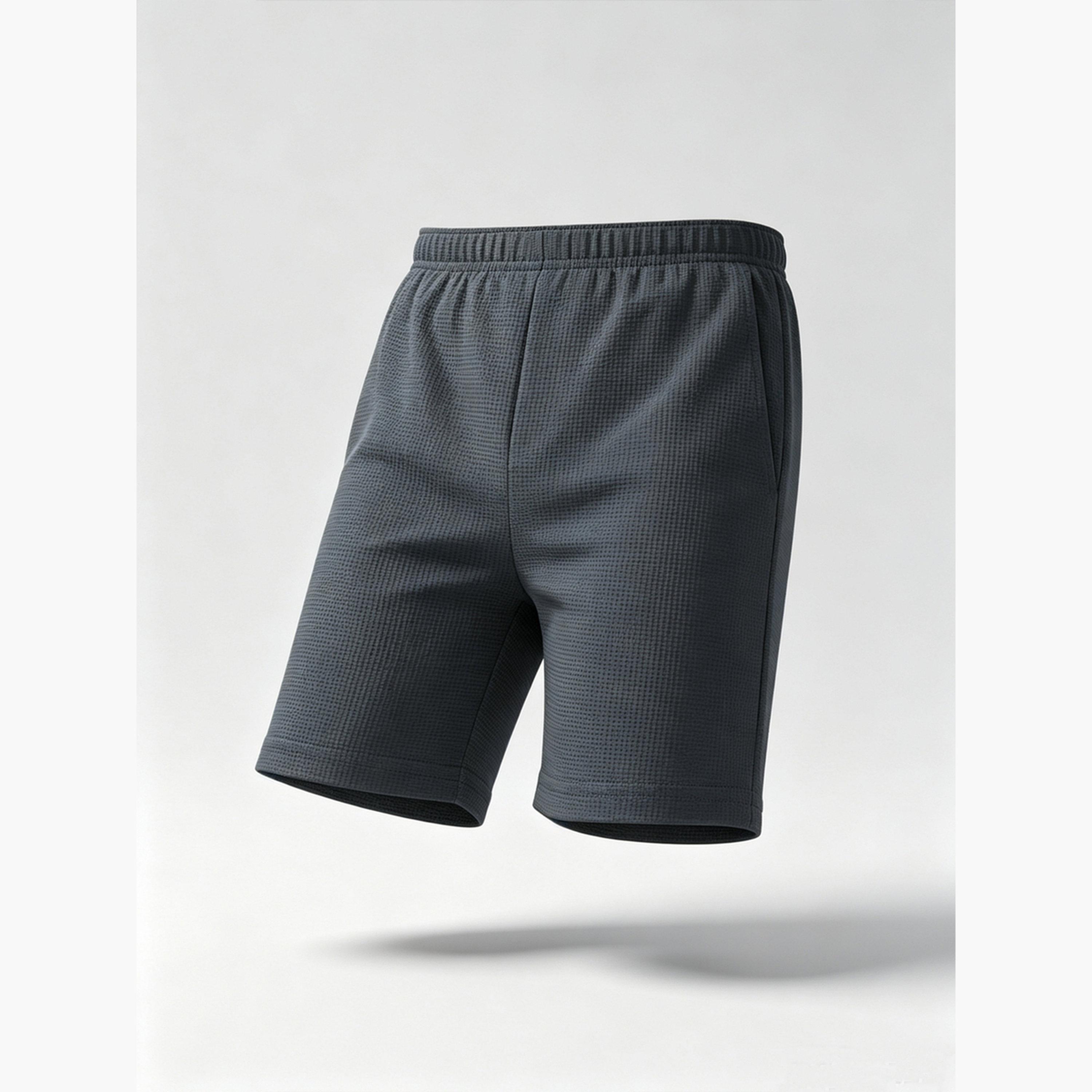 Take Two Boys Grey Knitted Pull-On Shorts-boys-clothing-bottoms-shorts-image-3
