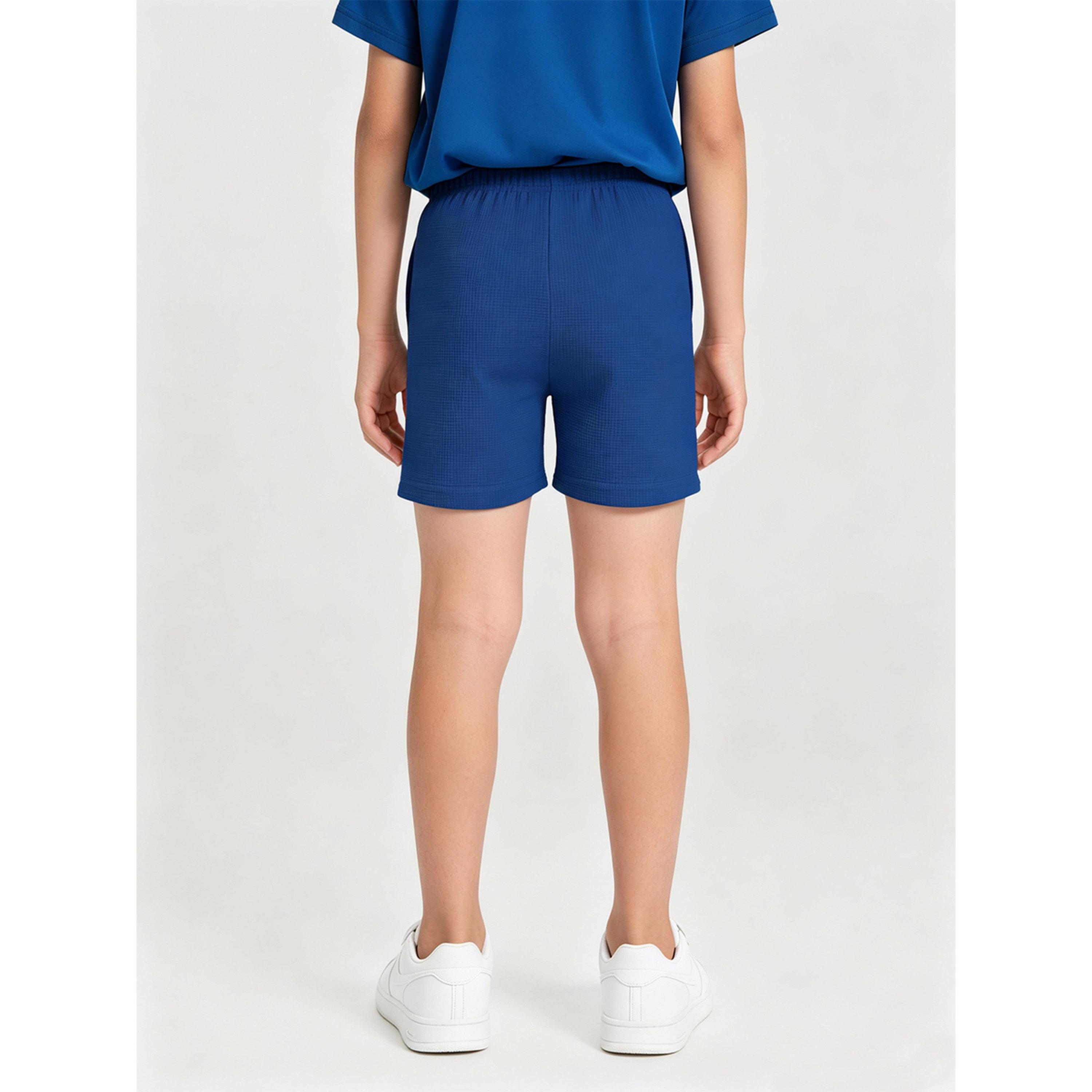 شورت محبوك بنمط وافل للأطفال لون أزرق-boys-clothing-bottoms-shorts-image-3