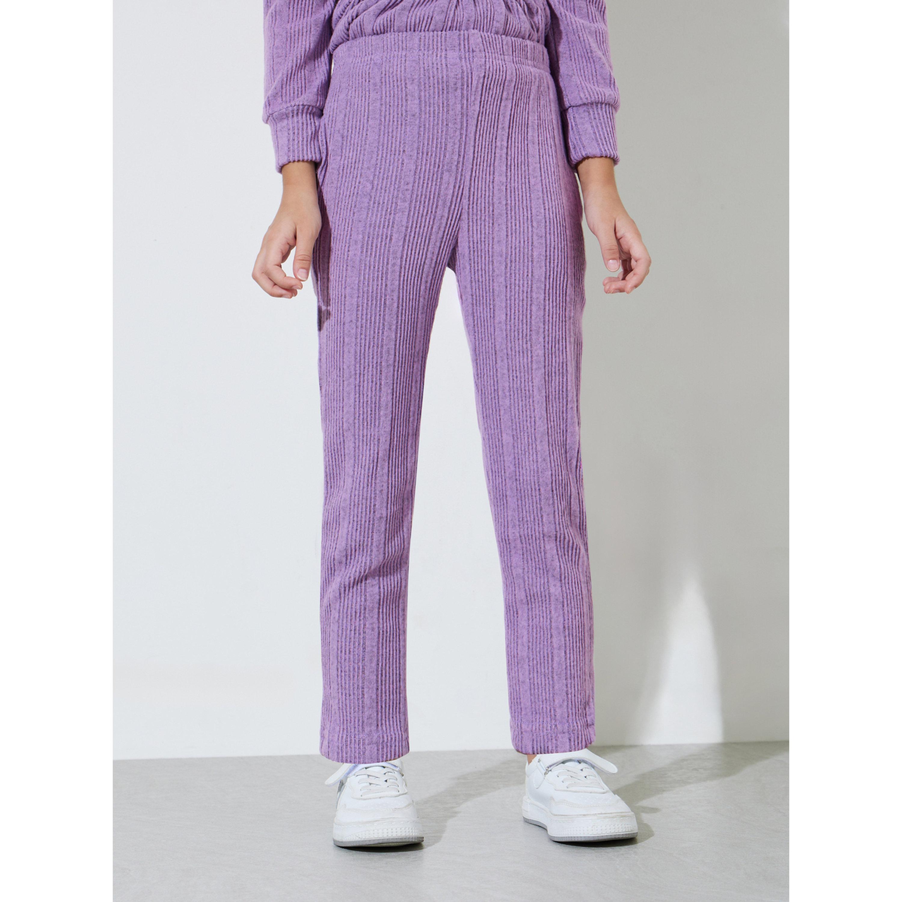 مجموعة من بنطال بقصة مستقيمة وبلوزة بيبلوم مطرزة بتفاصيل كشكش للبنات-girls-clothing-setsandcoords-image-4